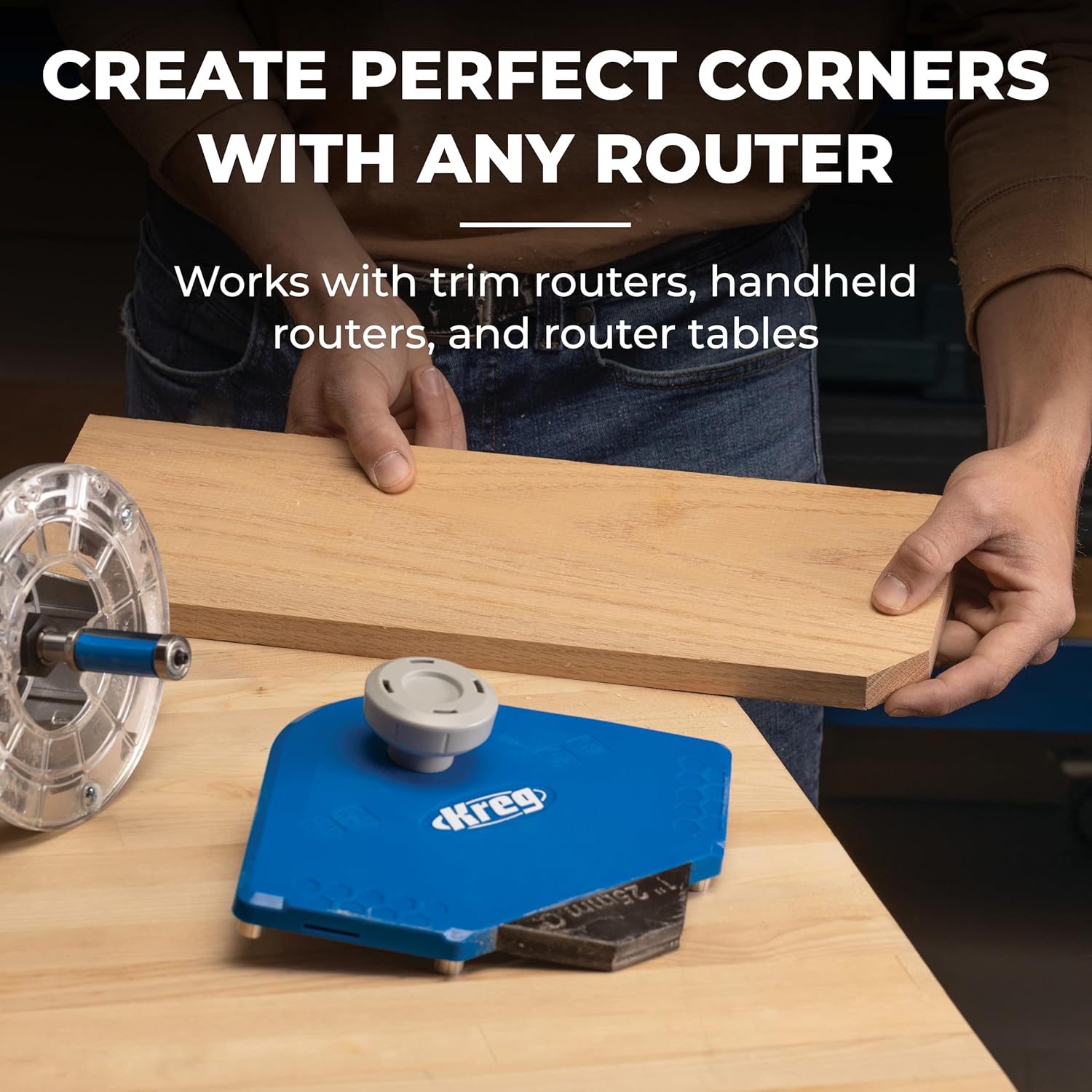 Kreg PRS1000 Corner Routing Guide Set - Corner Routing Guide - Use with Any Trim or Handheld Router