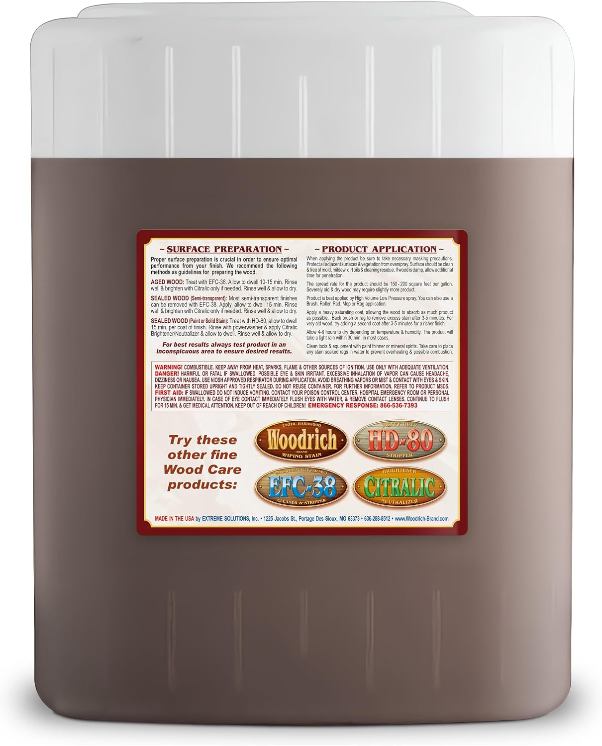 Timber Oil Deep Penetrating Stain for Wood Decks, Fences, Siding, and Log Cabins - 5 Gallons, Amaretto (Covers 750 sq. ft.)