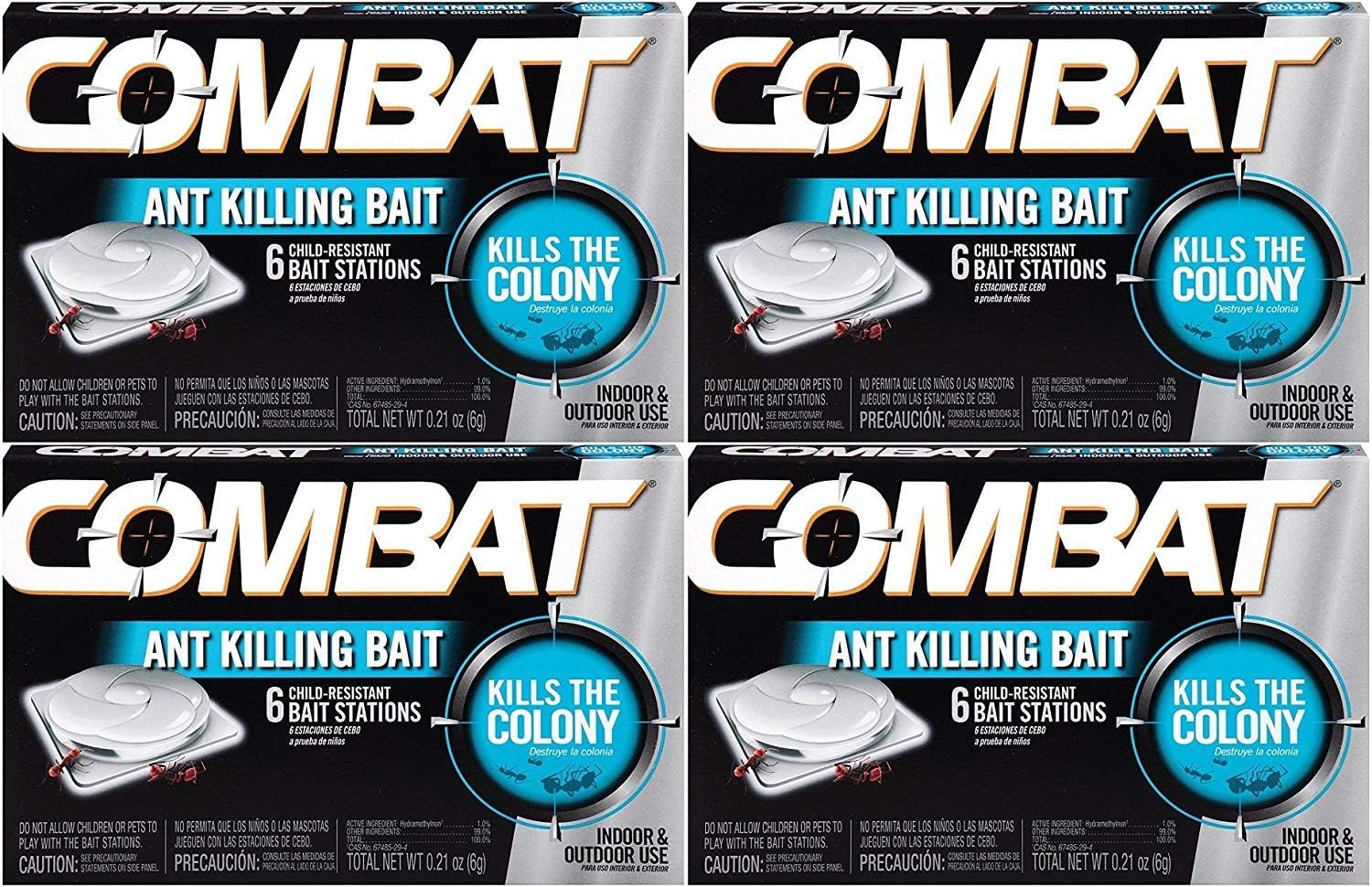 Combat 023400459018 Ant Killing Bait Stations, 6 Count (Pack of 4)