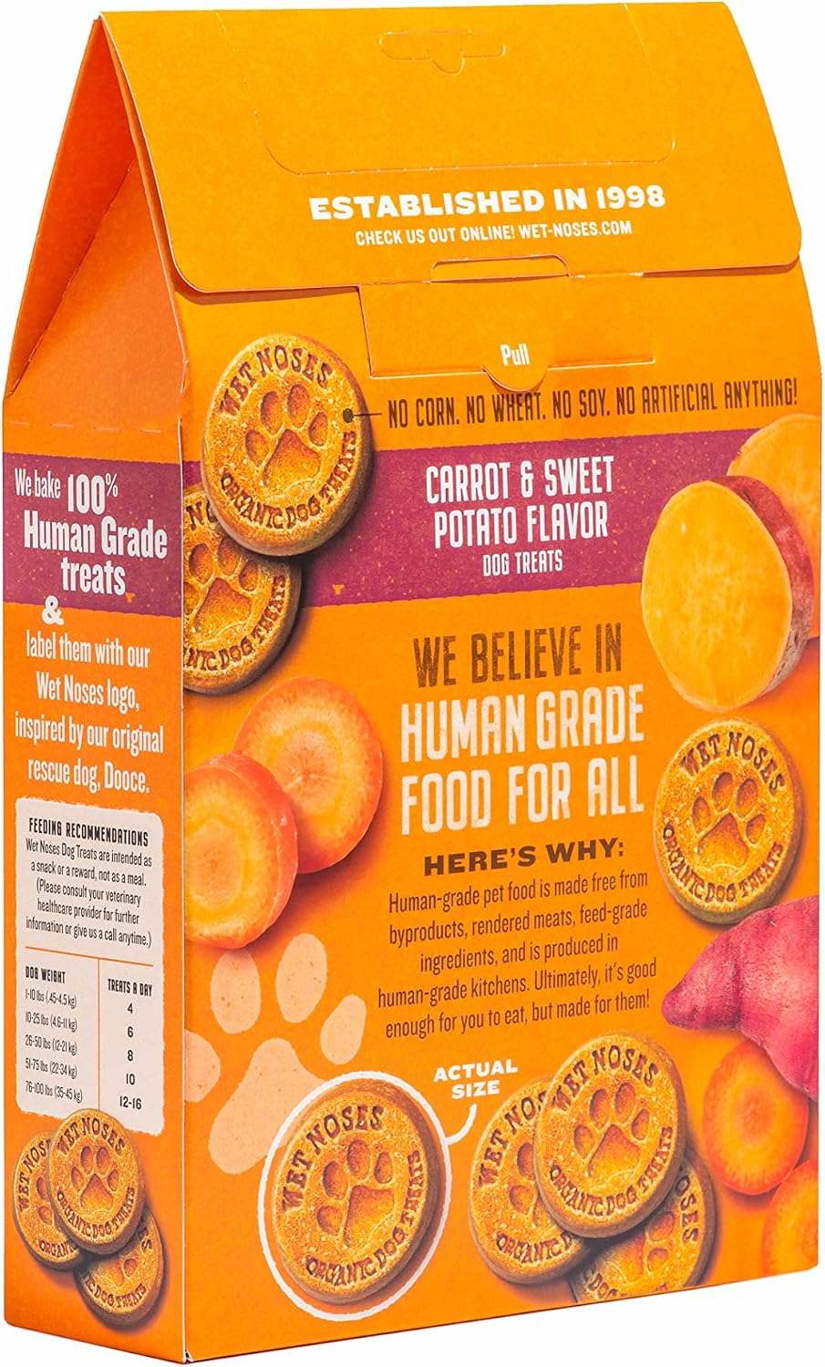 Wet Noses Organic Crunchy Dog Treats – All-Natural, Human-Grade, Non-GMO, Healthy Training & Delicious Snacks for Dogs