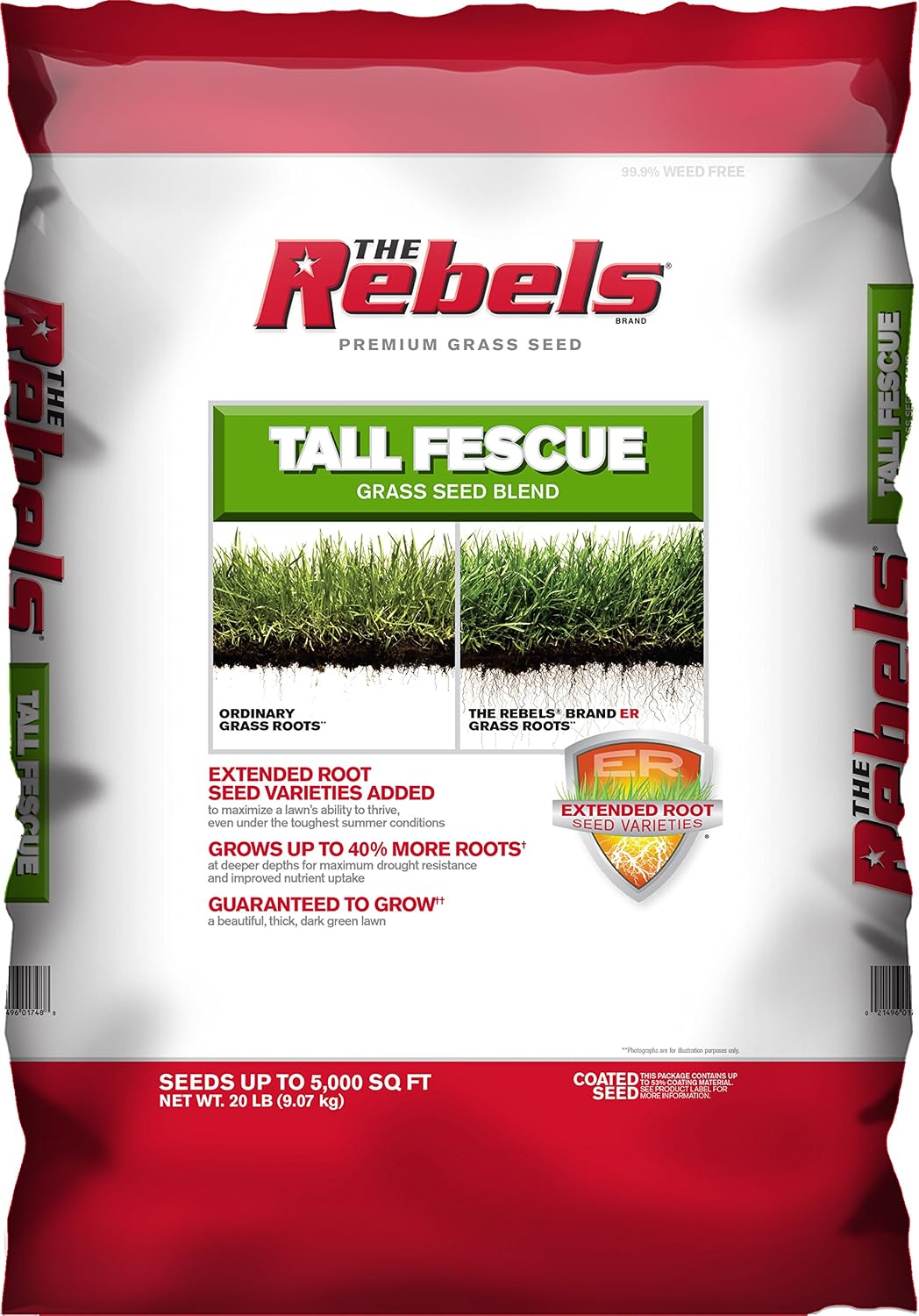 Pennington Rebel Tall Fescue Mixture Powder Coated Seed, 20 lb.