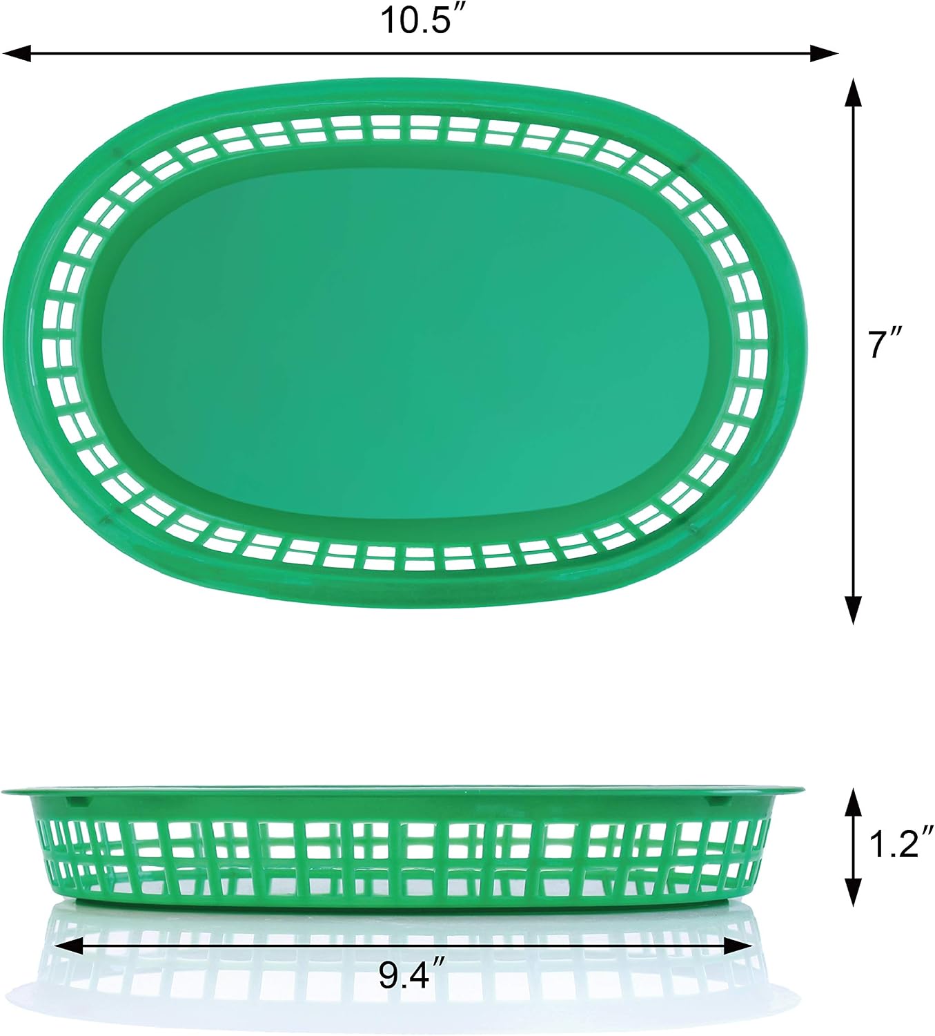 New Star Foodservice Fast Food Baskets, 10.5 x 7 Inch, Set of 12, Green