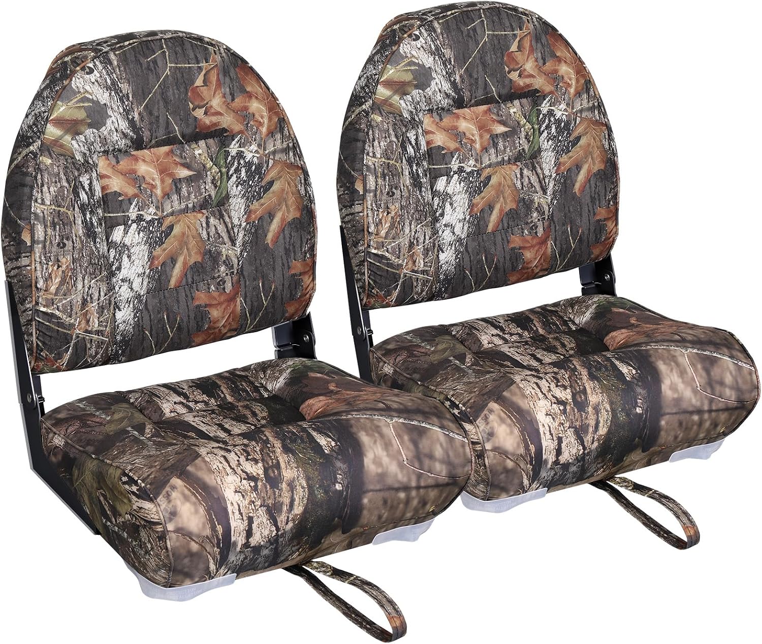 Leader Accessories Low/High Back Folding Fishing Marine Boat Seat 2 Pack