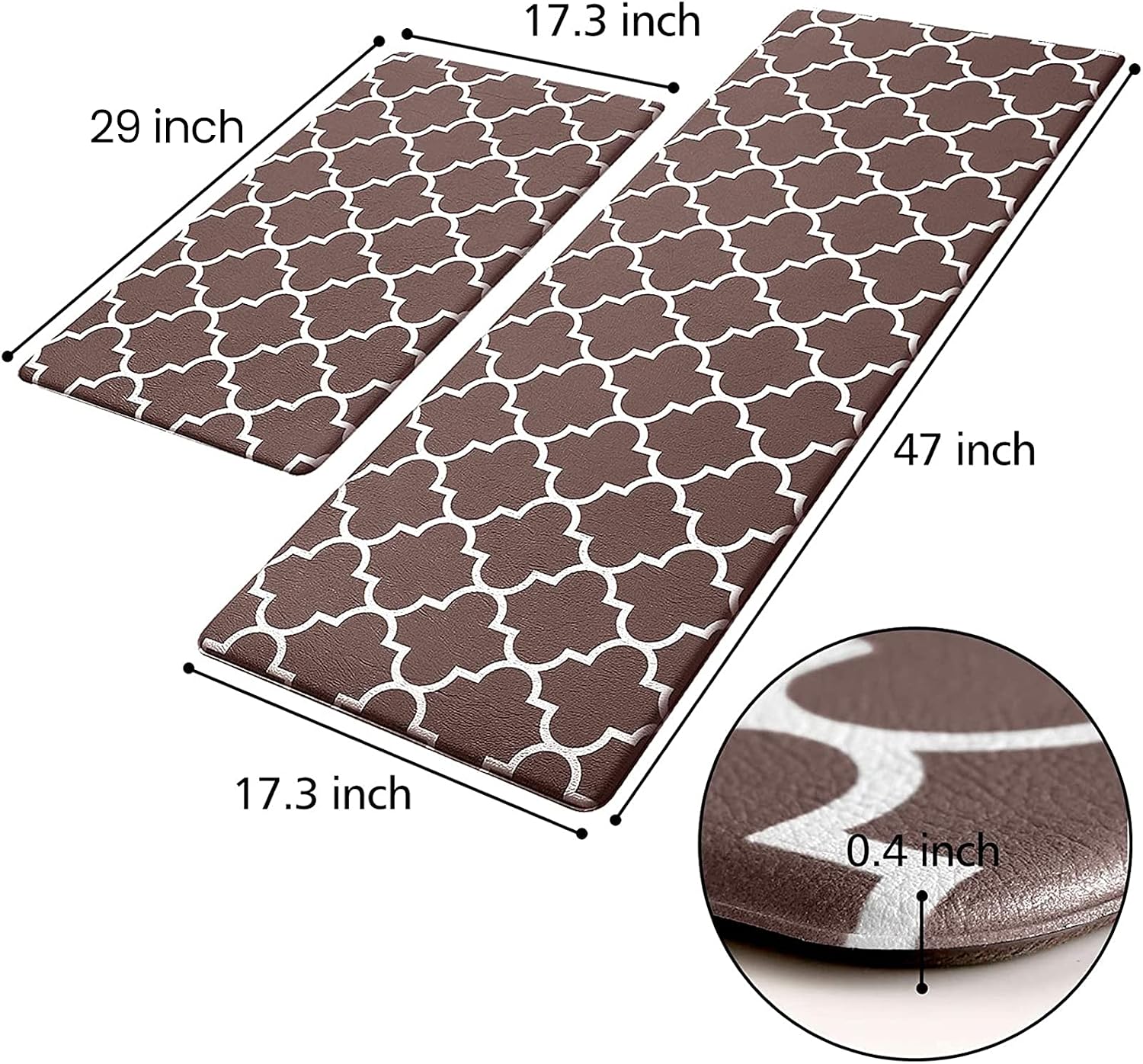 KMAT Kitchen Mat Set of 2,Cushioned Anti-Fatigue Kitchen Mats for Floor