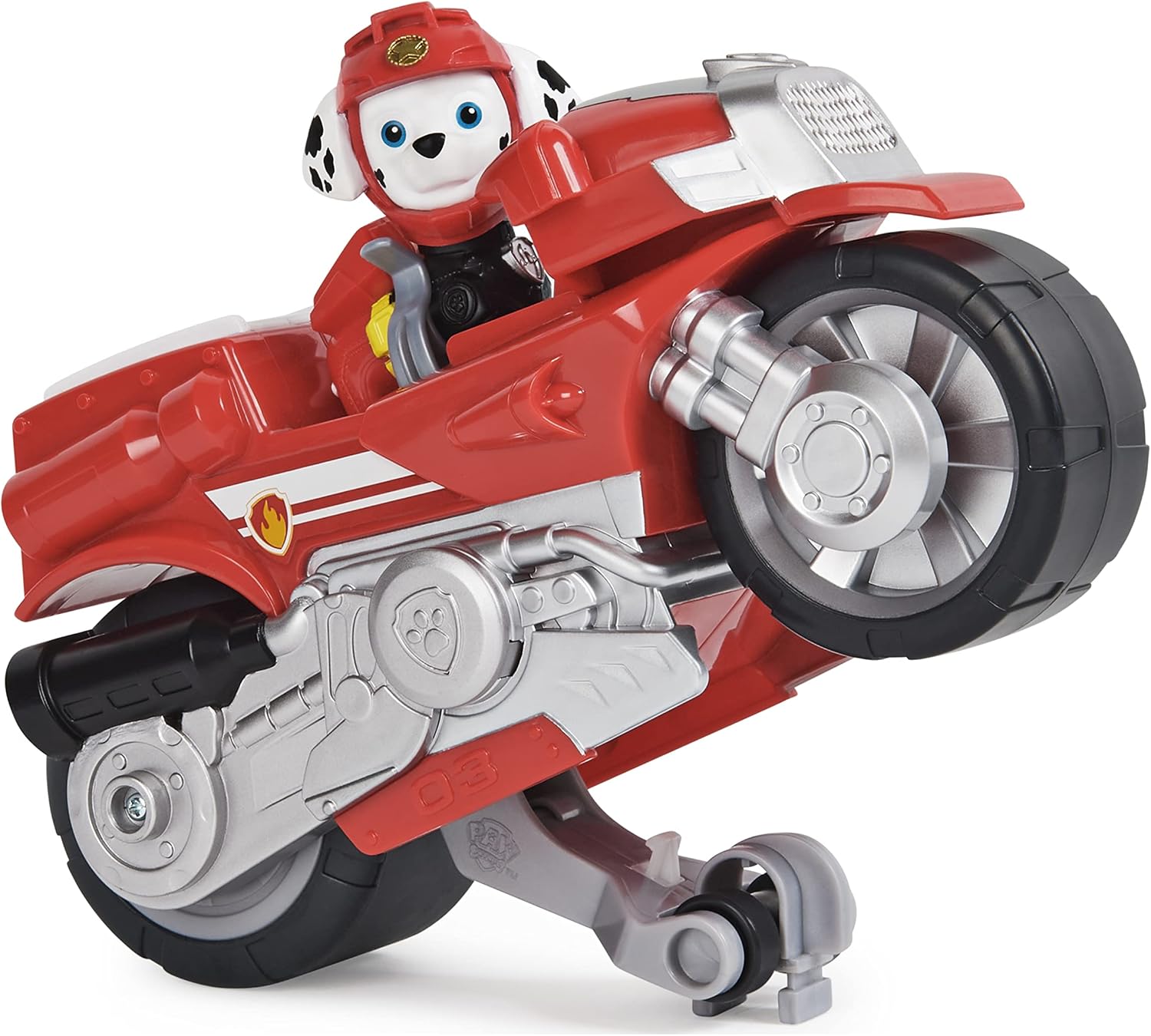 PAW Patrol, Moto Pups Wildcat’s Deluxe Pull Back Motorcycle Vehicle with Wheelie Feature and Toy Figure