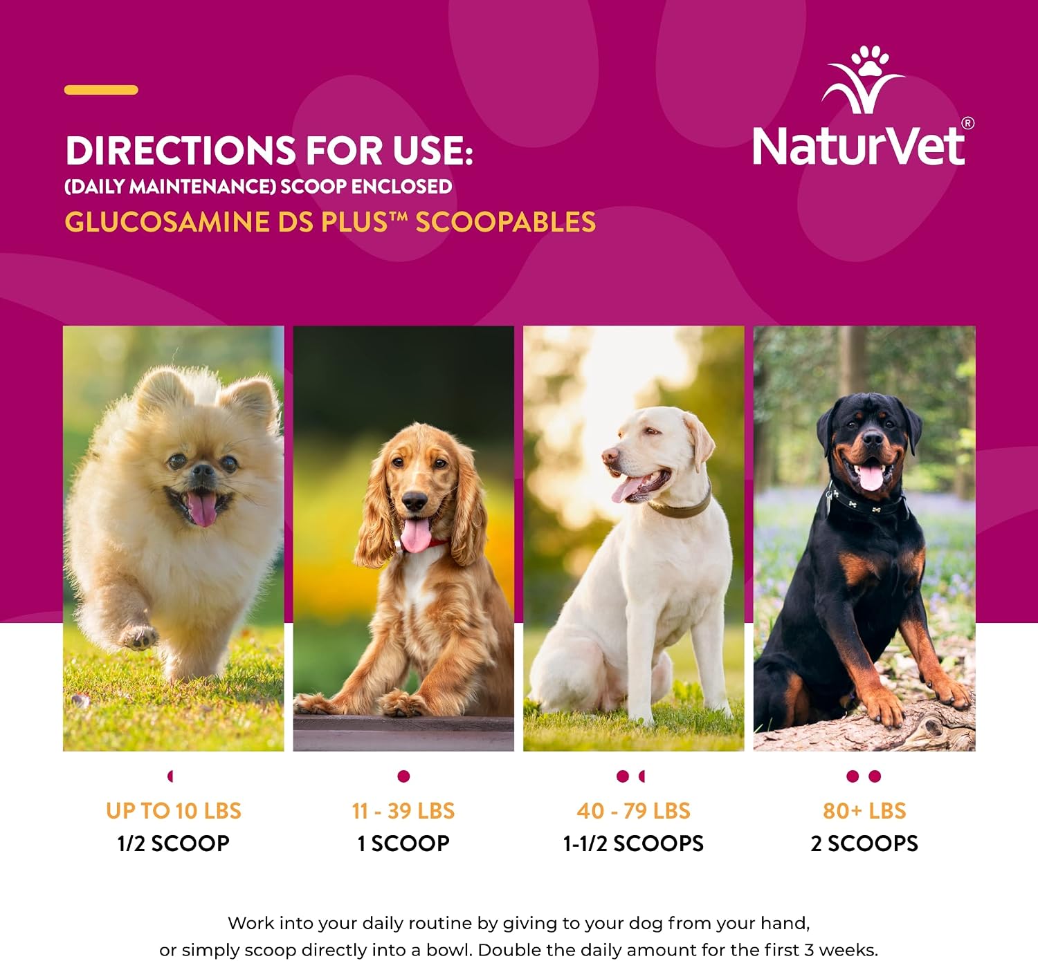 NaturVet – Glucosamine DS Plus - Level 2 Moderate Care – Supports Healthy Hip & Joint Function – Enhanced with Glucosamine, MSM & Chondroitin – for Dogs & Cats–70 Soft Chews