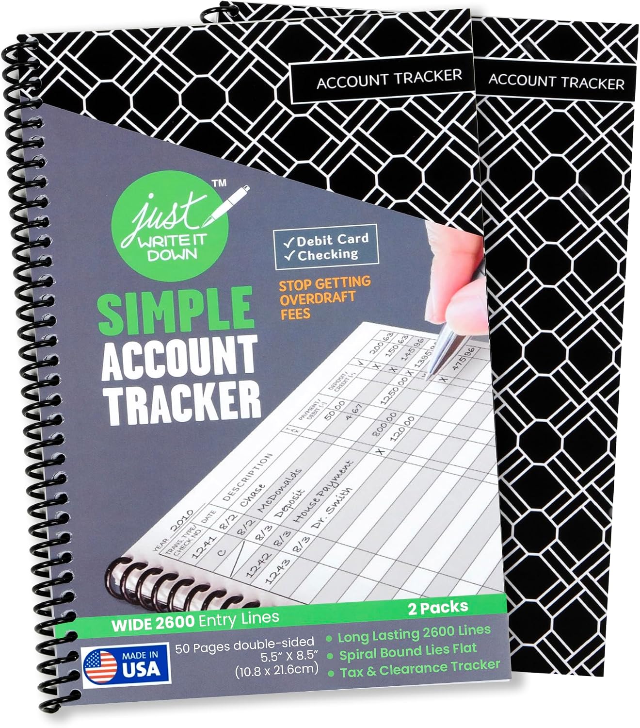 The Superior Register's Premium Check Book Register & Debit Card Ledger Notebook - Checking Account Register, Business Ledger, Cash Log & Expense Tracker - Standard Edition - 1 Pc, Teal