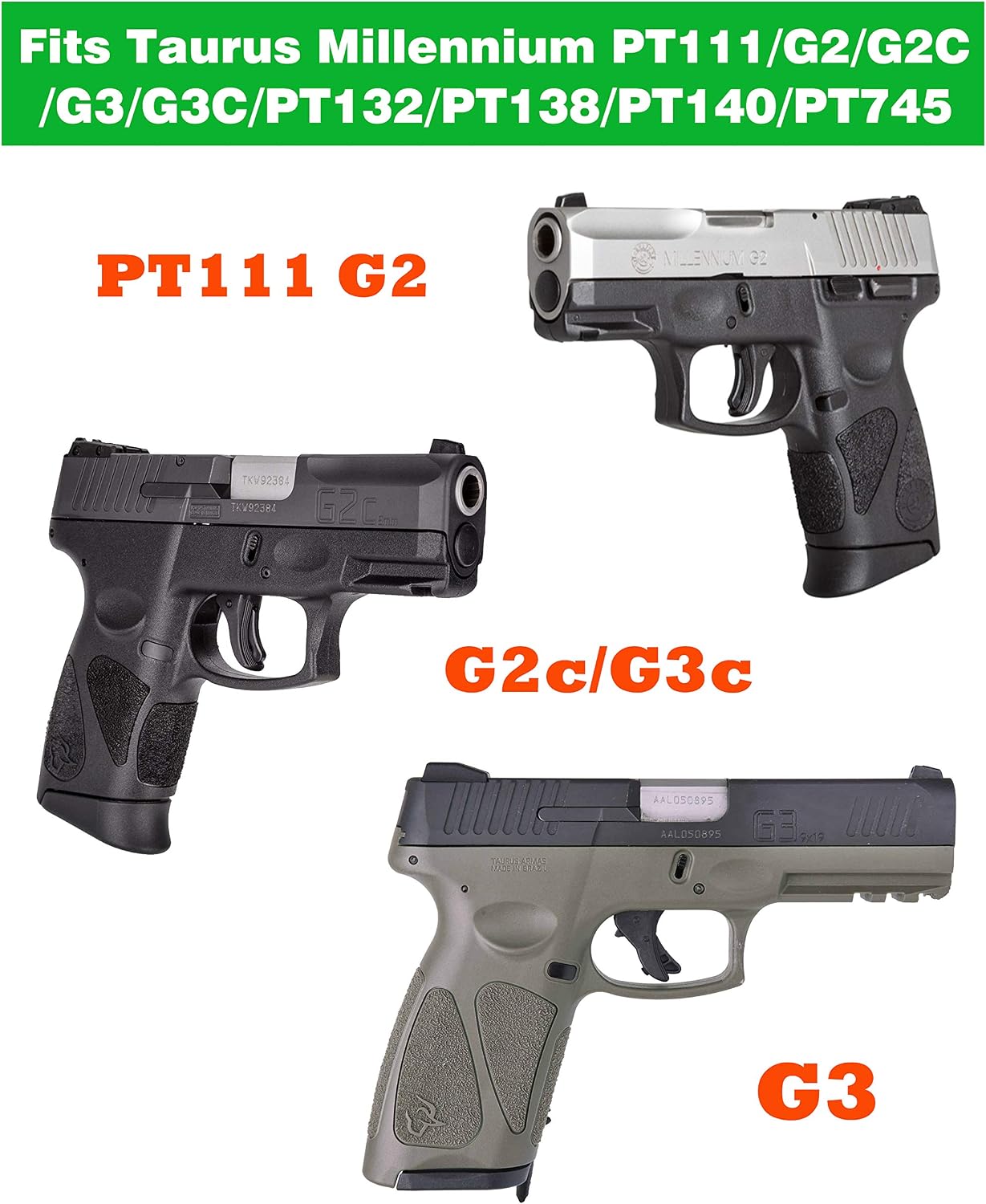 G2C G3C Gun Holster for Taurus G2C/G3C/G3X/G3, Taurus PT111 G2, Taurus TX22 | OWB Paddle Holster fit Taurus G2C/G3C/G3X/G3/G2/TX22