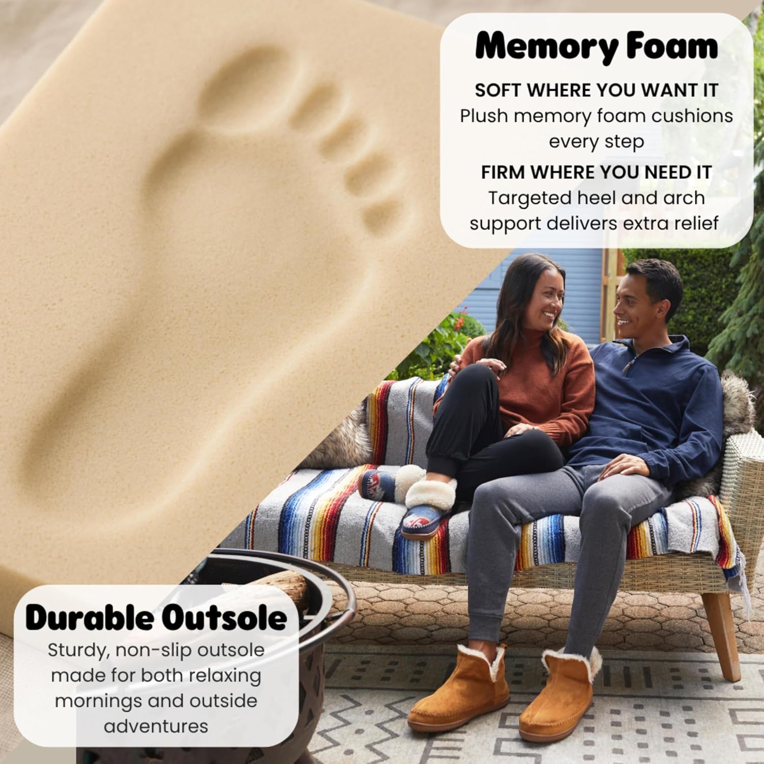 Dearfoams Men's Memory Foam Indoor House Slippers Brixen Ankle Boot House Shoes - Gifts for Men