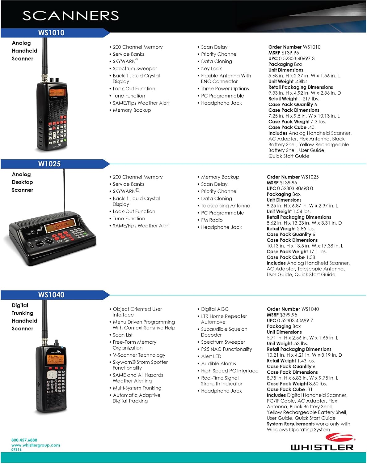 Whistler WS1025 Analog Desktop Scanner – Programmable Police/Fire/Weather Radio with 200 Channels and Backlit LCD Display – Easy-to-Use Base
