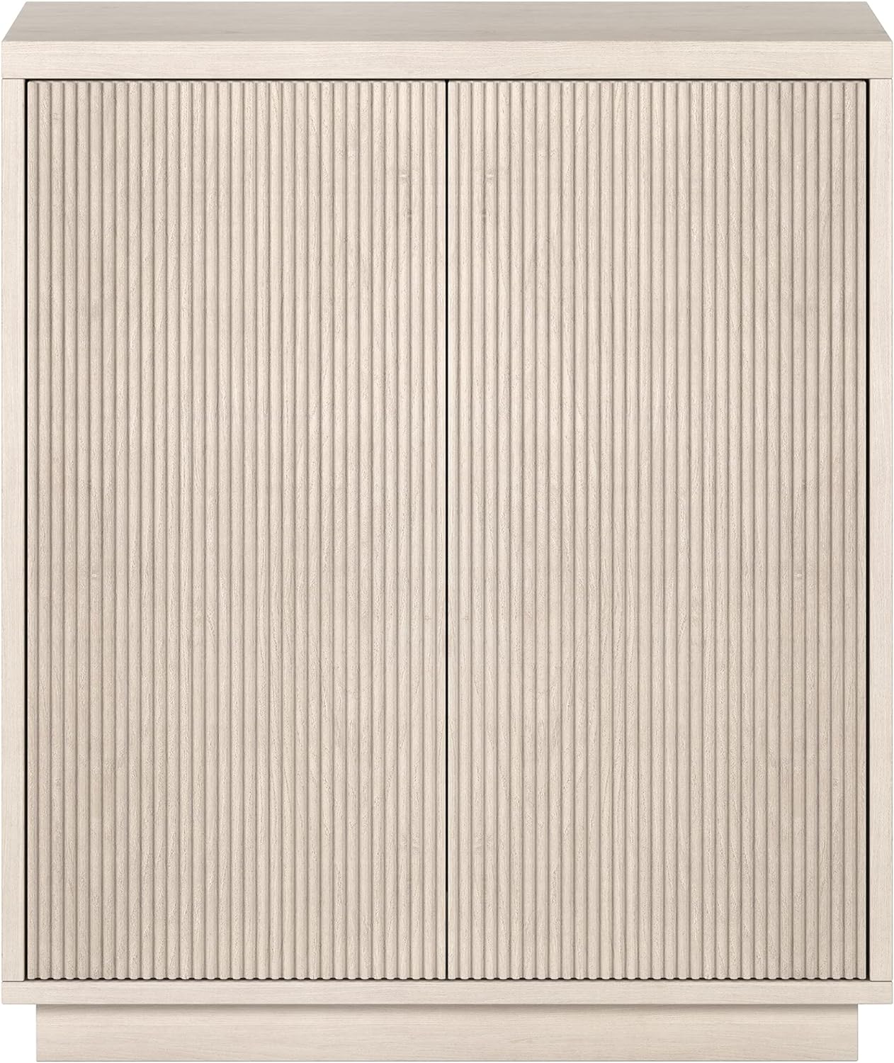 Henn&Hart 28" Fluted Accent Cabinet, Sideboard Buffet, Beech White | Ribbed doors and clean lines create modern charm, with hidden storage