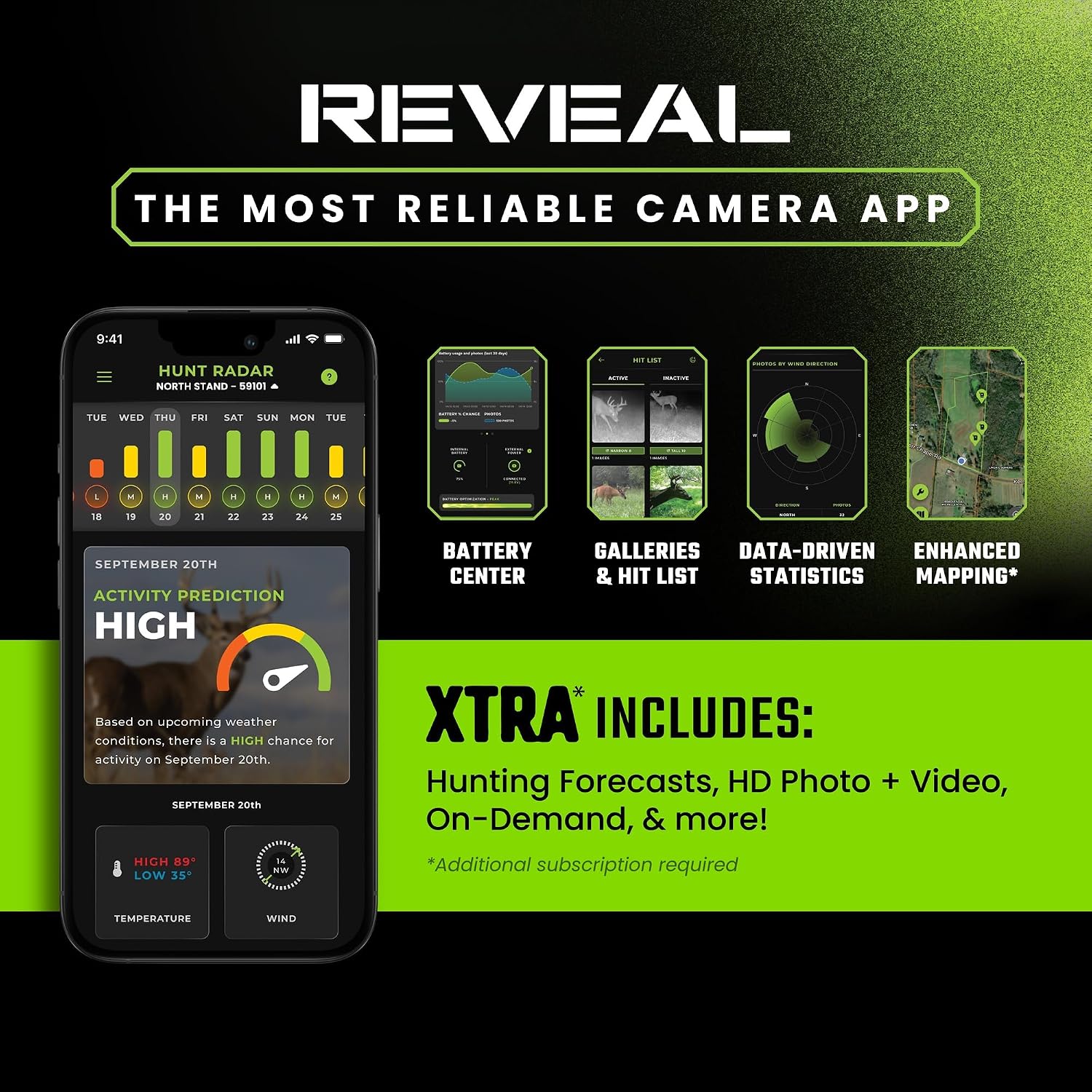 TACTACAM Reveal X 4.0 Cellular Trail Camera + FlexPack R5 + Solar R5 (2PK) | Power Bundle – Night Vision, Waterproof, 4K Photo, 1080p Video