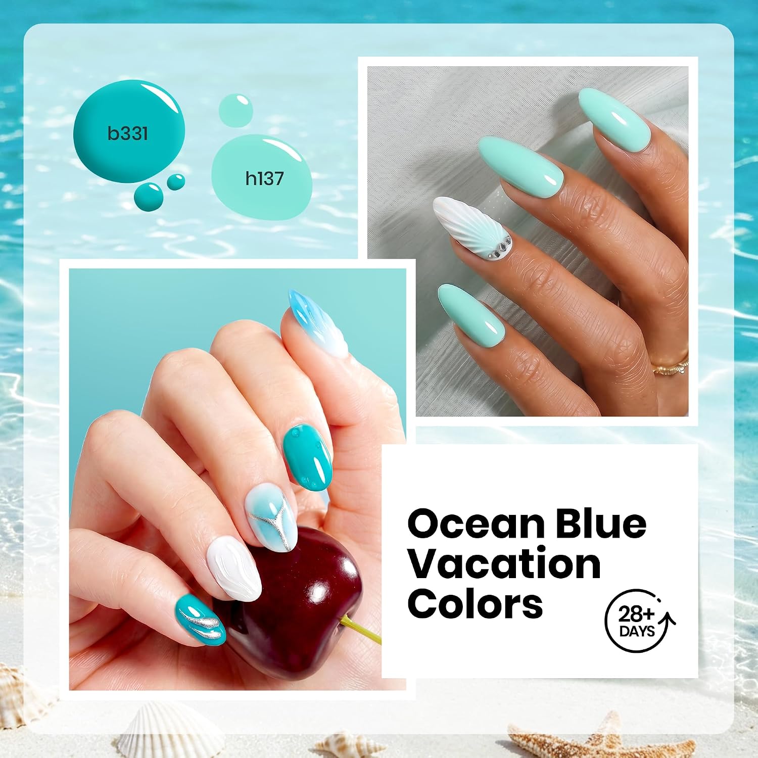 Beetles Green Gel Polish Set, 6 Colors Misty Forest Collection