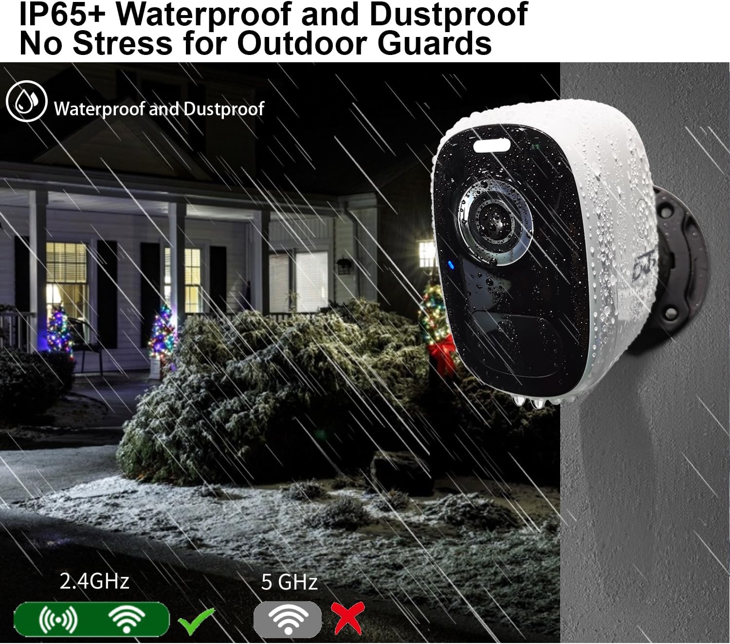 DCT Magnetic Security Camera Outdoor: See Who at Door in 2K - 10s No-Drill