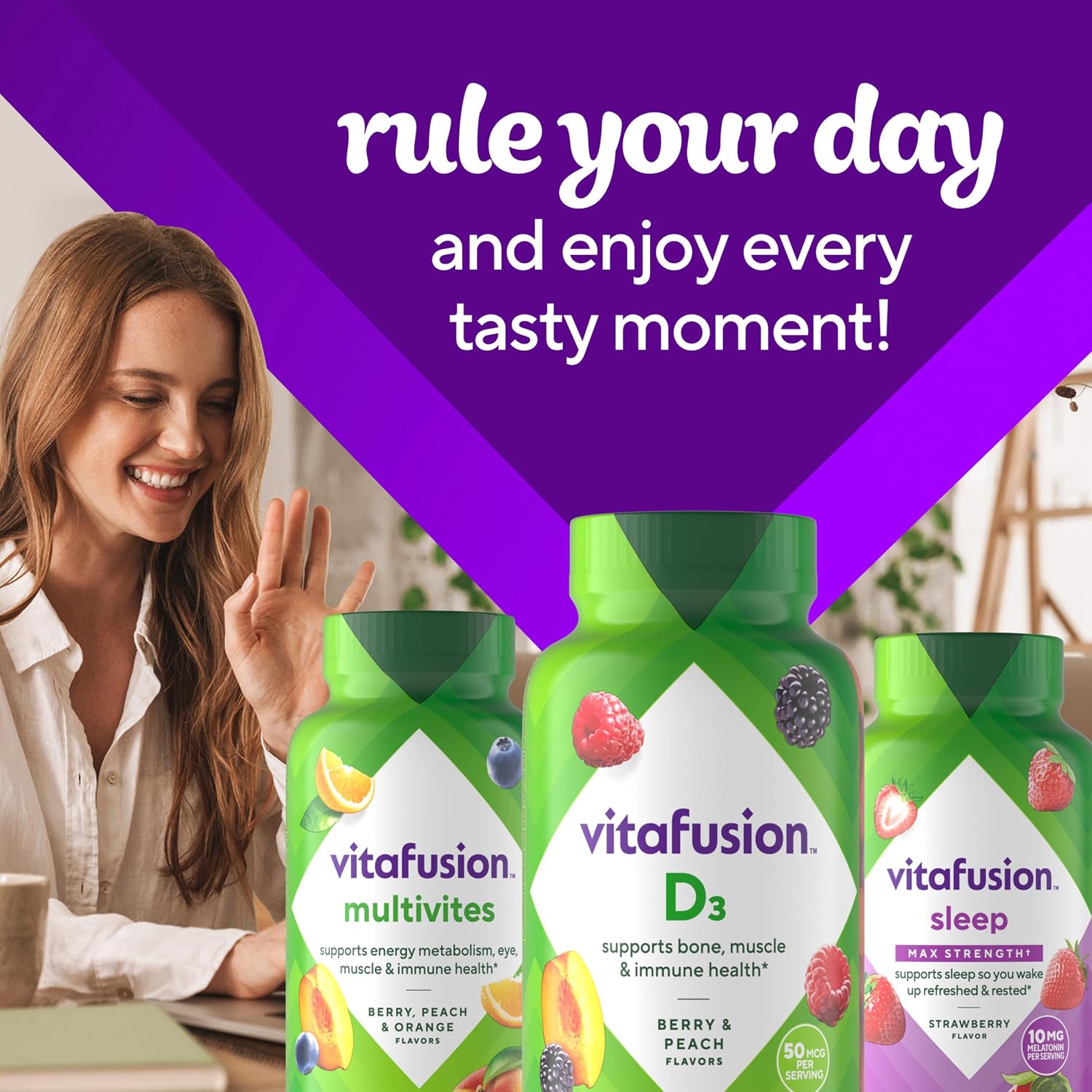 Vitafusion Vitamin D3 Gummies | 50 mcg | 150 Gummy Vitamins