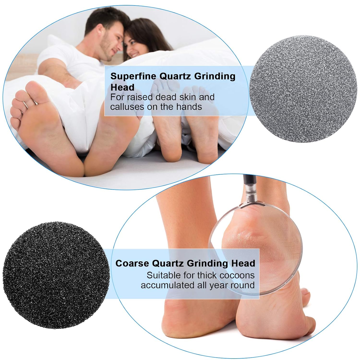 BBTO 20 Pcs Foot File Replacement Pads for Replacement Pads Portable Electric Vacuum Callus Remover Foot File for Exfoliation Cracked Heels Dead Skin
