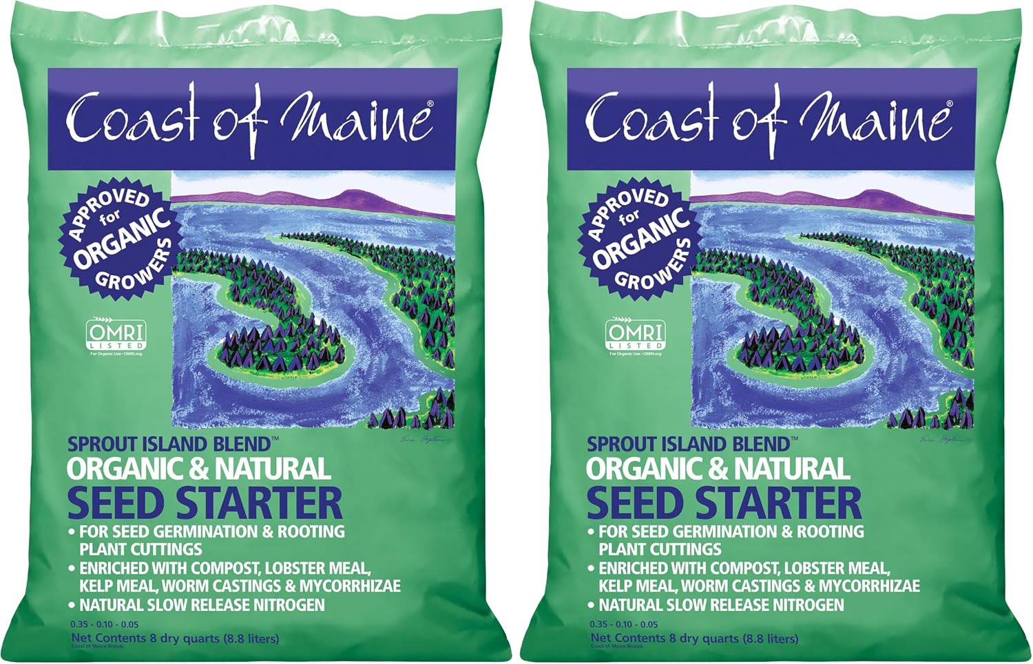 Coast of Maine (8qt) Sprout Island Blend, Organic & Natural Seed Starter for Seed Germination & Root Plant Cuttings