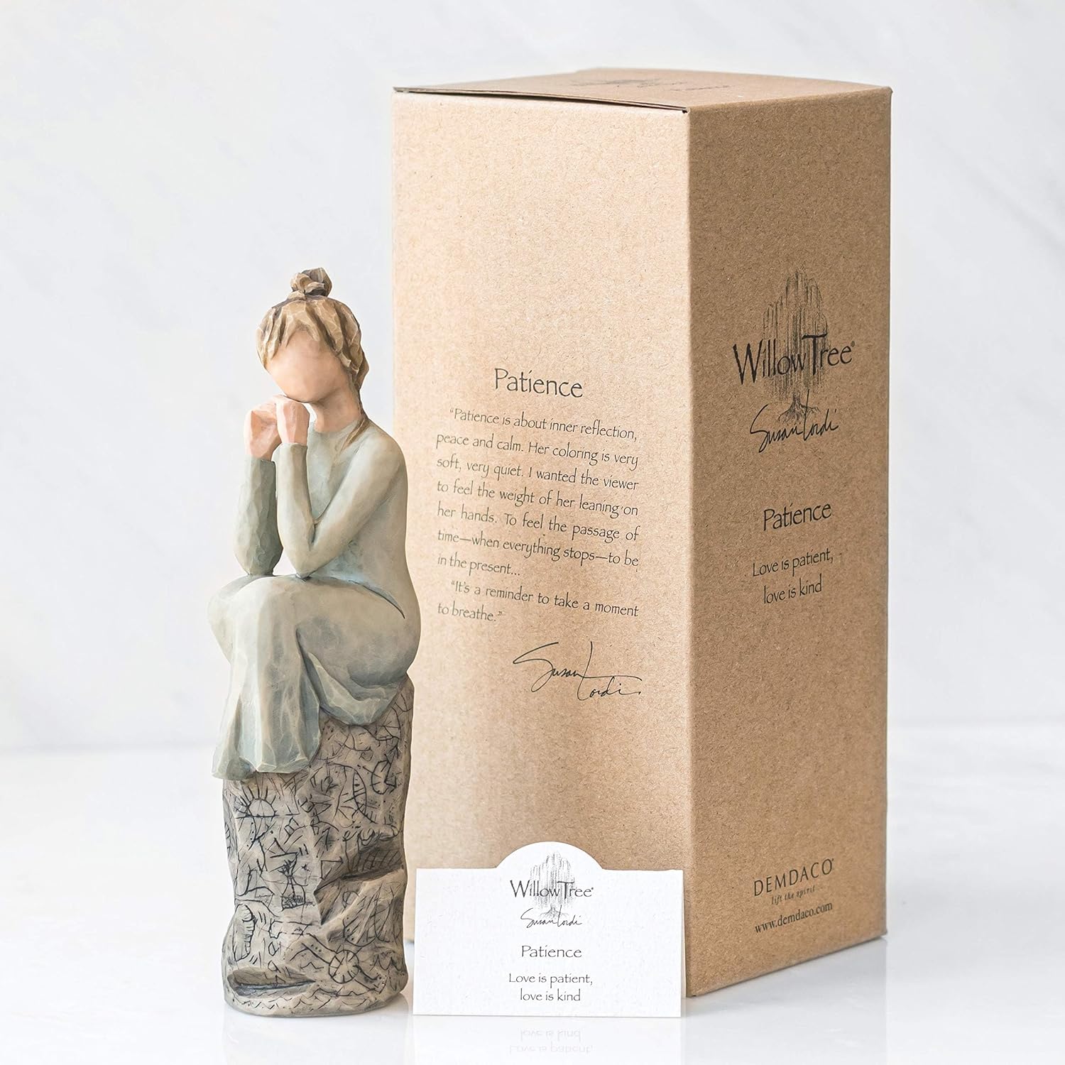 Willow Tree Quietly, Sculpted Hand-Painted Figure | Cast from a Susan Lordi Original Carving, Gift Offering Comfort, Peace, Support and Inner Strength, Includes Enclosure Card