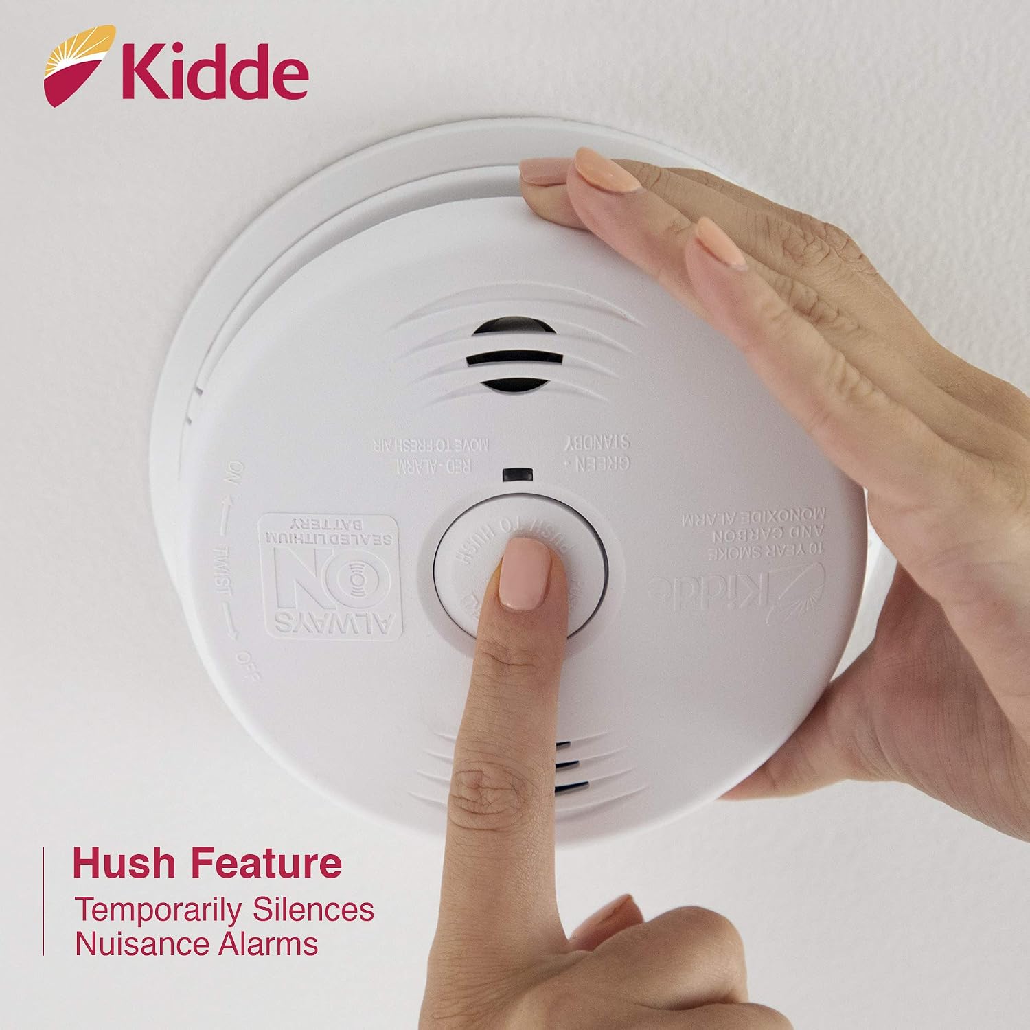 Kidde Smoke and Carbon Monoxide Detector Alarm with Voice Warning | Hardwired w/10 Year Lithium Battery Backup | Interconnectable | Model # i12010SCO