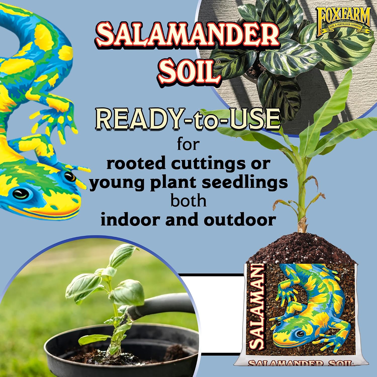 FoxFarm Salamander Soil Potting Mix, 1.5cu ft - Watering Holding Properties, Made for Plants and Cuttings