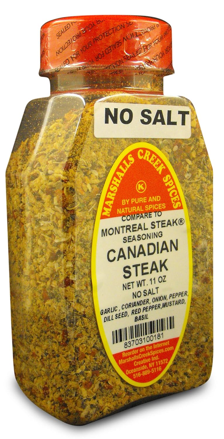 Marshalls Creek Kosher Spices, (st07), CANADIAN STEAK SEASONING NO SALT (COMPARE TO MONTREAL SEASONING ®) 11 oz