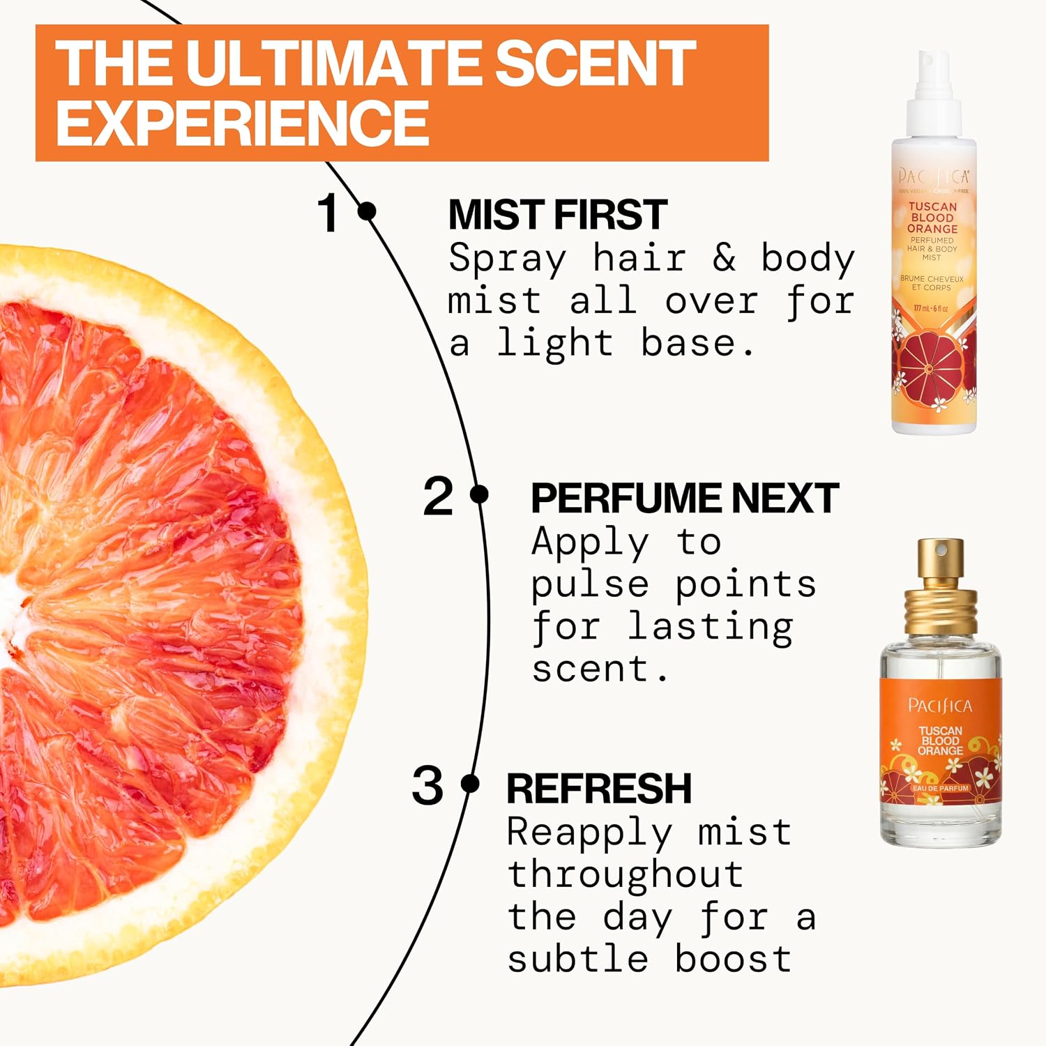 Pacifica Tuscan Blood Orange Perfume Spray for Women - Vegan, Cruelty-Free, Made in USA