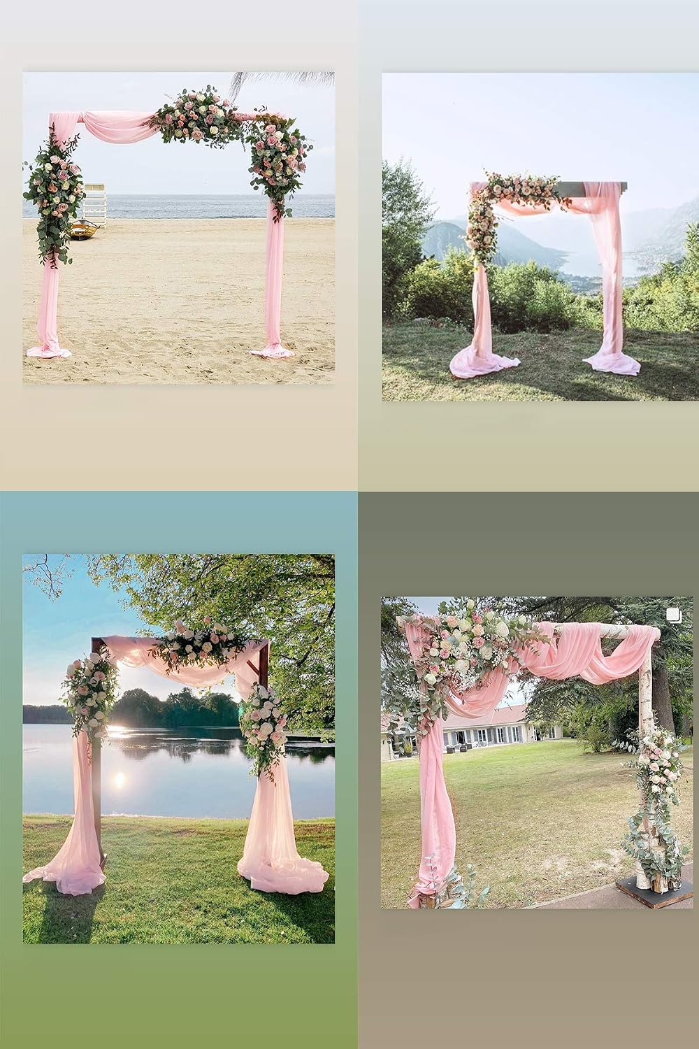 Wedding Arch Draping Fabric Sheer Chiffon Curtain Drape Wedding Party Decor