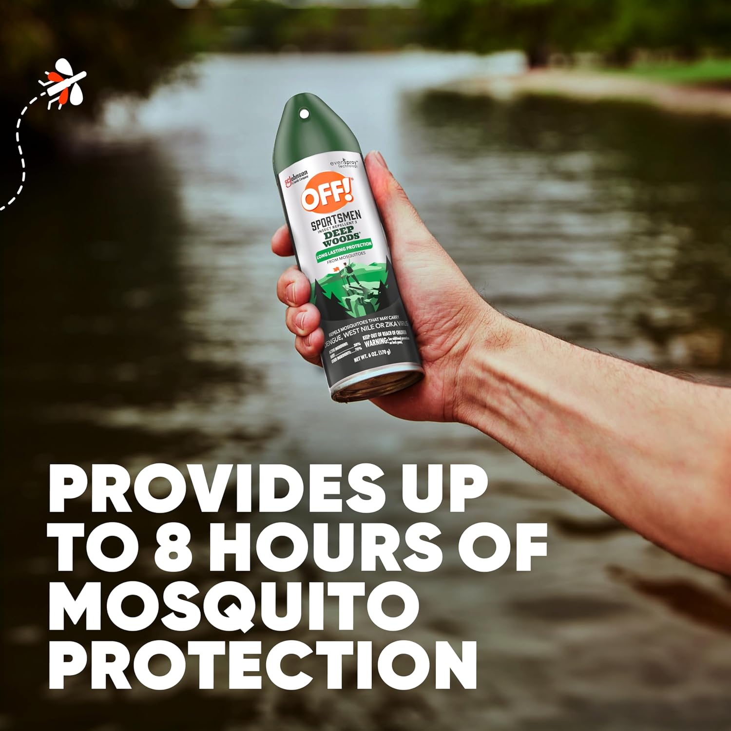 OFF! Deep Woods Sportsmen Insect Repellent Aerosol, Bug Spray Containing 30% DEET, Protects Against Mosquitoes and Ticks, 6 Oz, (Pack of 4)