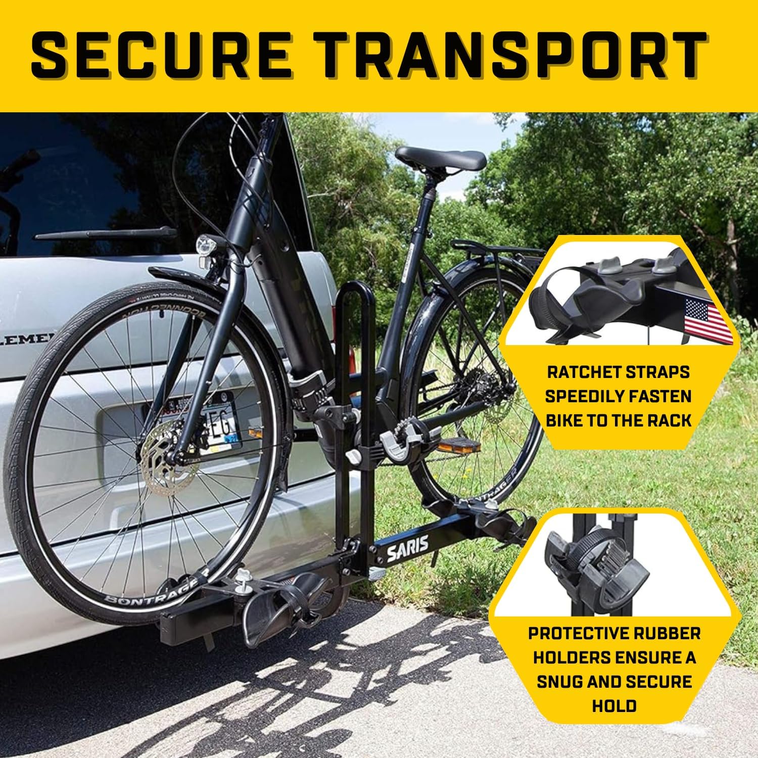 Saris Freedom Hitch Rack – Lightweight Platform Bike Carrier for Car, SUV & Truck – No Frame Contact, Anti-Wobble, E-Bike Compatible – 2 or 4 Bike