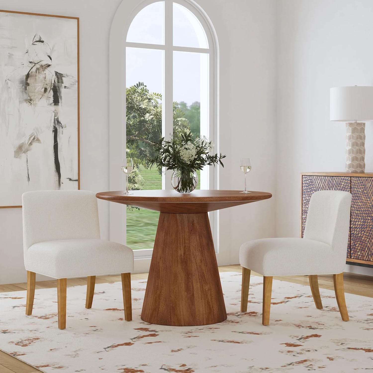 HomePop Parsons Dining Chair - Red & Gold Damask (Single Pack)