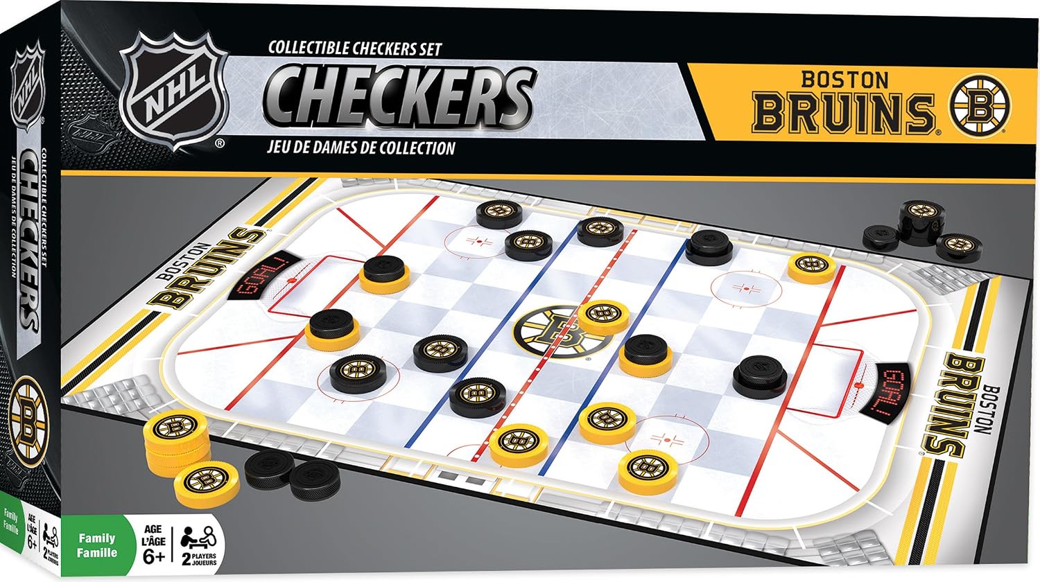 MasterPieces Officially licensed NHL League-NHL Checkers Board Game for Families and Kids ages 6 and Up