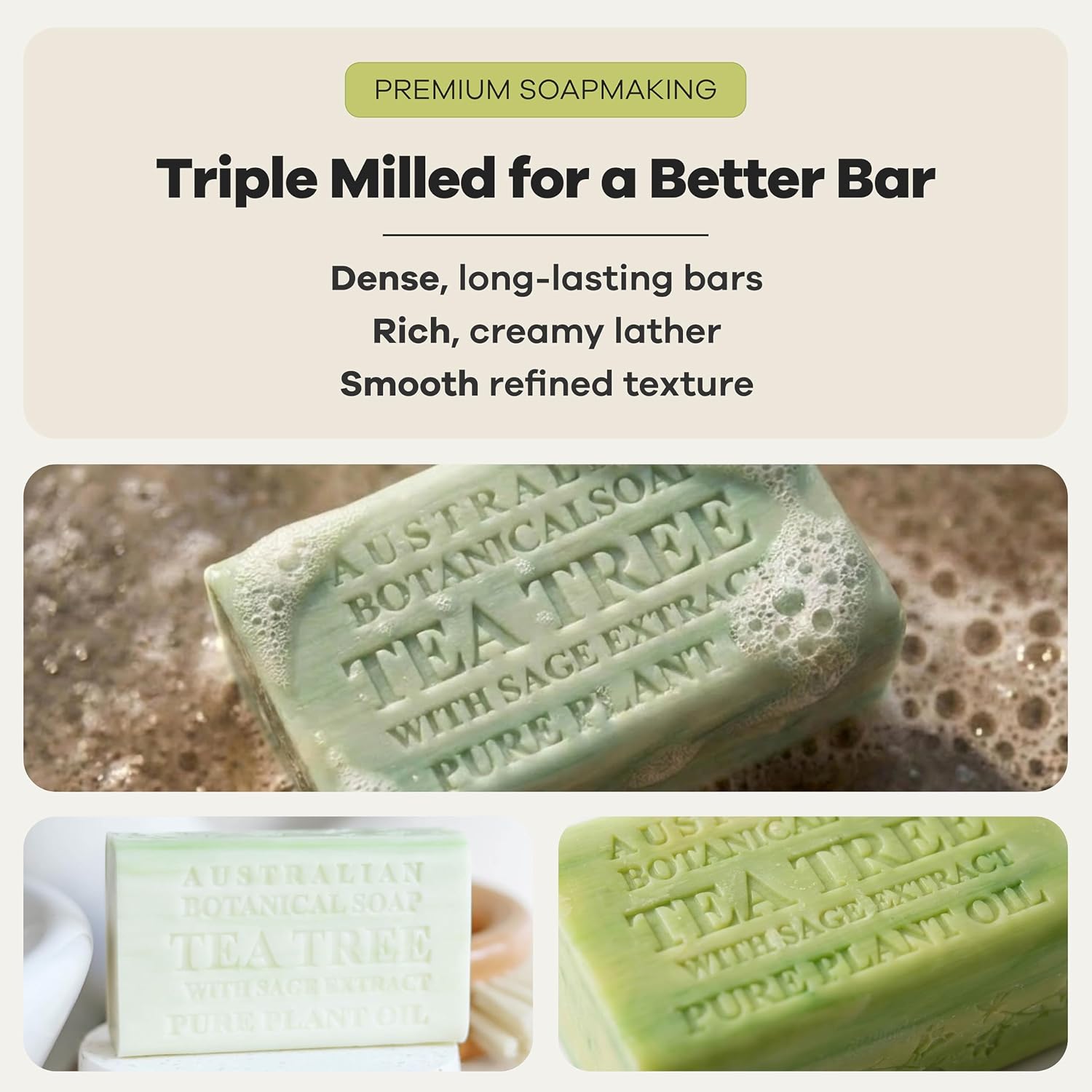 Australian Botanical Soap Sea Salt Soap Bars, 6.6 oz, Pack of 8