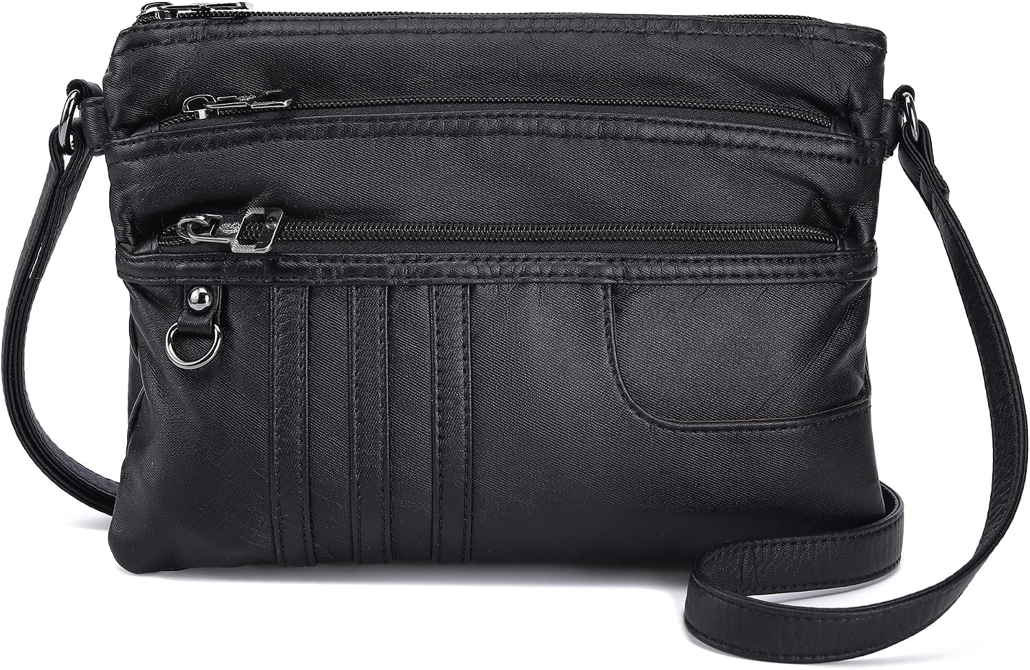 MINICAT Multi Pocket Small Crossbody Purses for Women Everyday Shoulder Bag | Lightweight Organizer, Cross body Bag with Multiple Zipper Pockets, Vegan Leather, Phone Purse for Travel Casual Daily