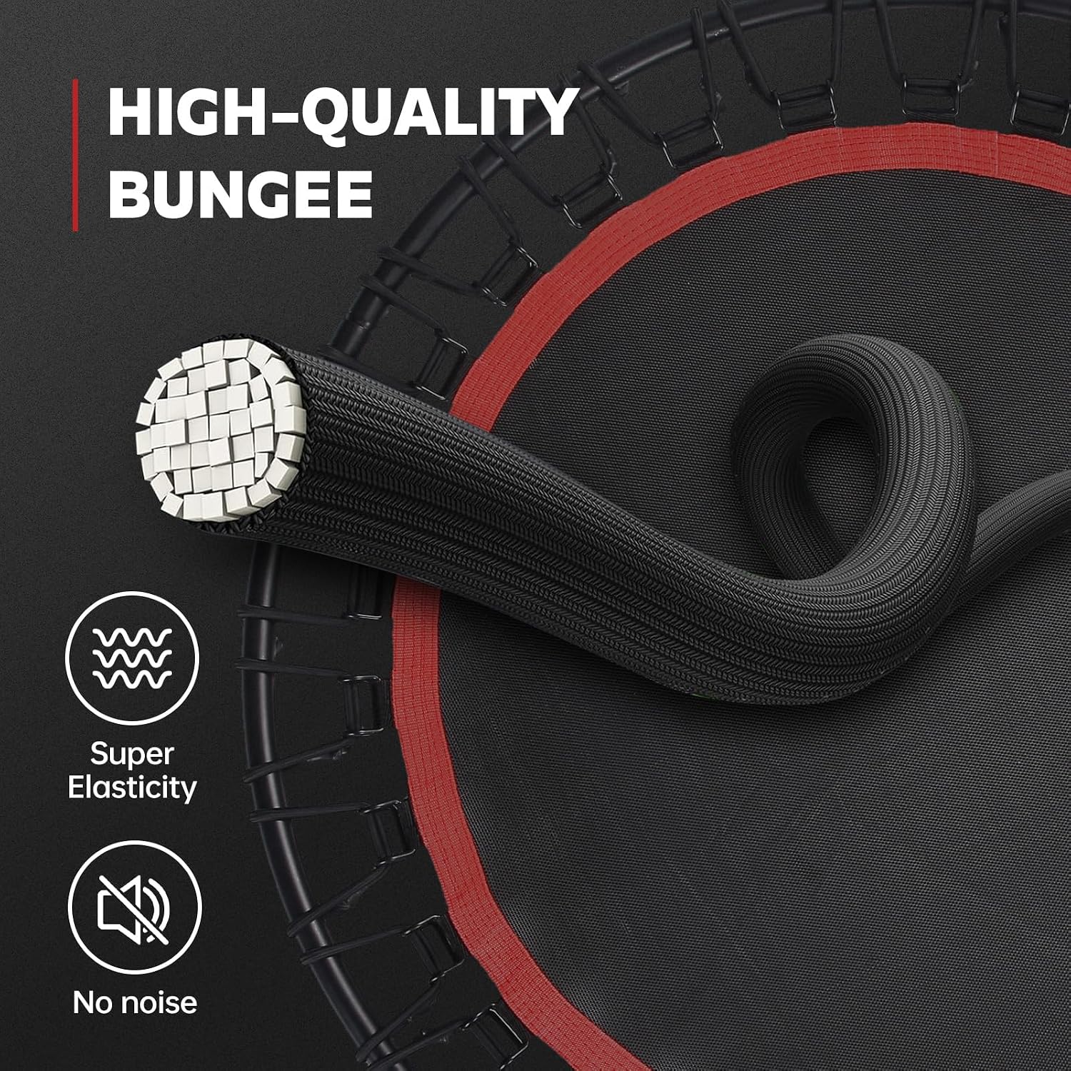 40" Mini Trampoline for Adults, Fitness Rebounder with Elastic Bands, Indoor Exercise Trampoline, Low Impact Workout Equipment for Home Gym