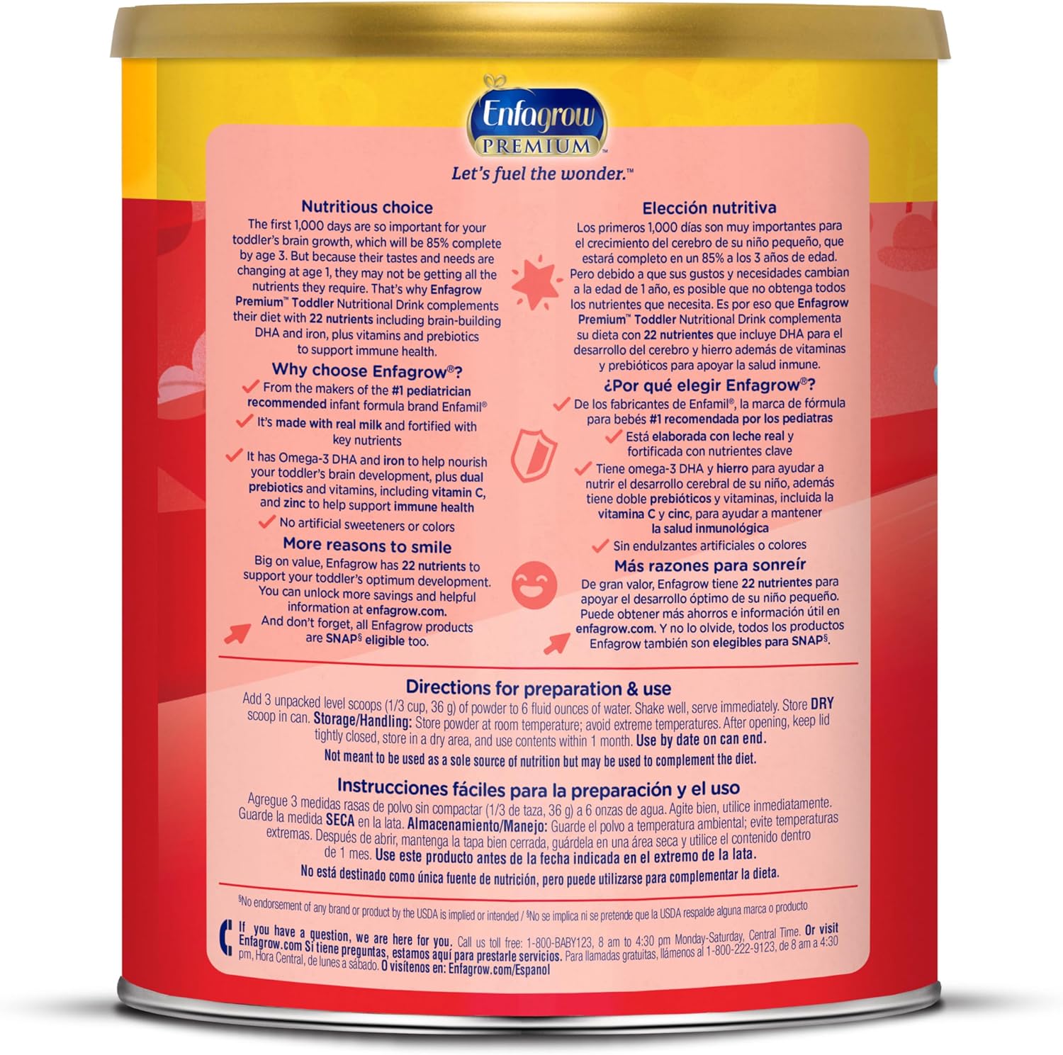Enfagrow Premium Toddler Milk Nutritional Drink, Enfagrow Toddler Drink, Try Our Brain-Supporting Trio, 32oz Can