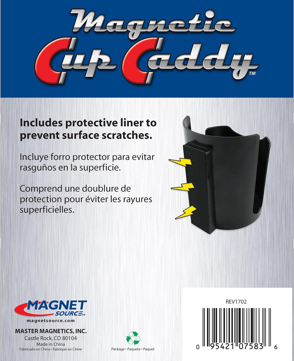 Master Magnetics Magnetic Cup Holder - Caddy for Bottles, Glasses, and Cans - Fits on Fridge, Lawnmower, Forklift, Cart, or Ladder - Heavy-Duty Magnet