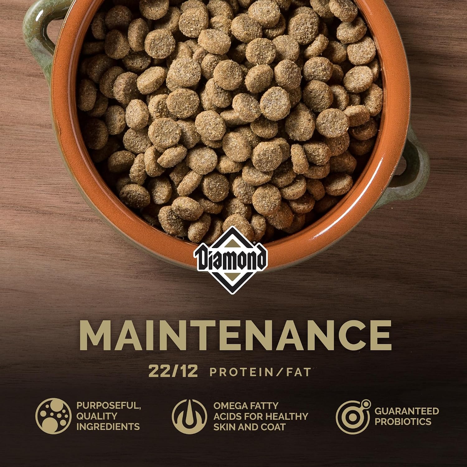Diamond Maintenance Adult Dry Dog Food, Chicken Protein, 40lb | For Moderately Active Dogs | Omega Fatty Acids Help Support Healthy Skin & Shiny Coat | Guaranteed Probiotics