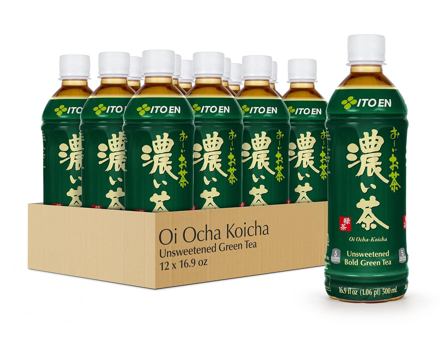 Ito En Tea Oi Ocha Green Tea, Unsweetened, 16.9 Ounce (Pack of 12)
