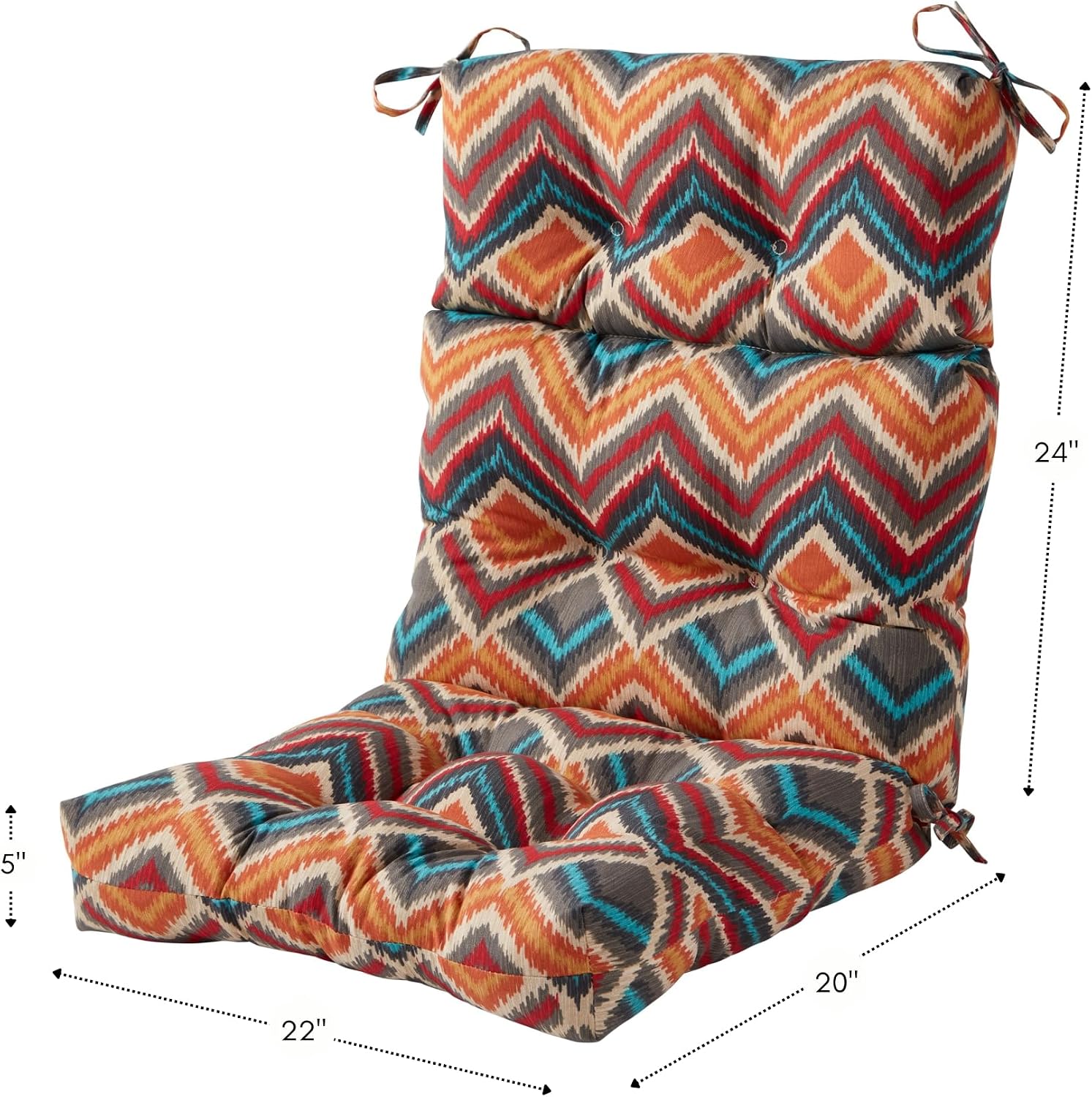 Greendale Home Fashions Outdoor 44x22-inch High Back Chair Cushions (Set of 2), Cement