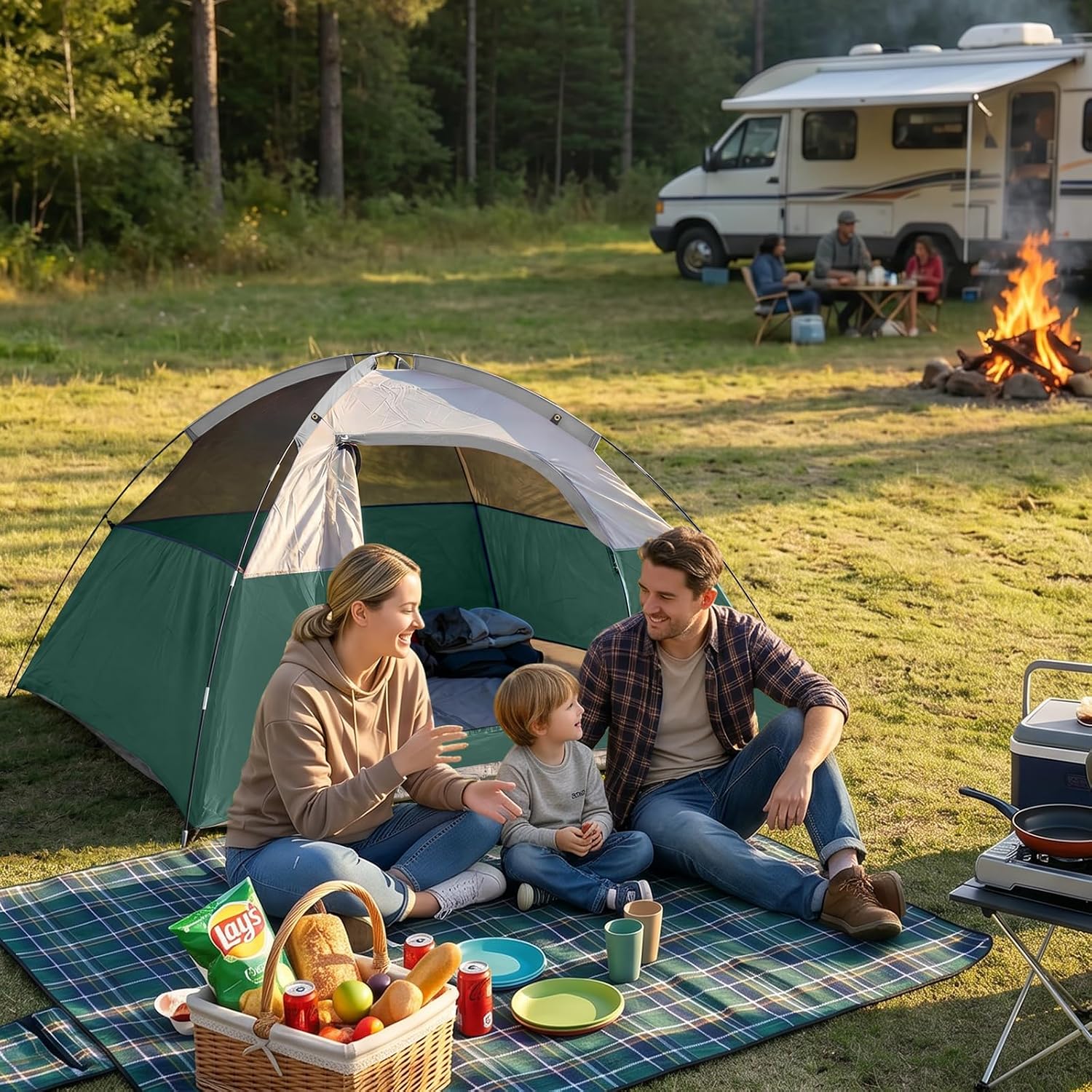 CAMPROS CP 3 Person Tent, Waterproof Dome Tents for Camping with Rainfly
