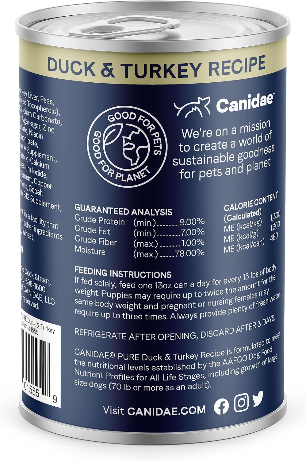 CANIDAE Pure Goodness Wet Dog Food, Salmon & Sweet Potato, 13 oz, 12 Pack