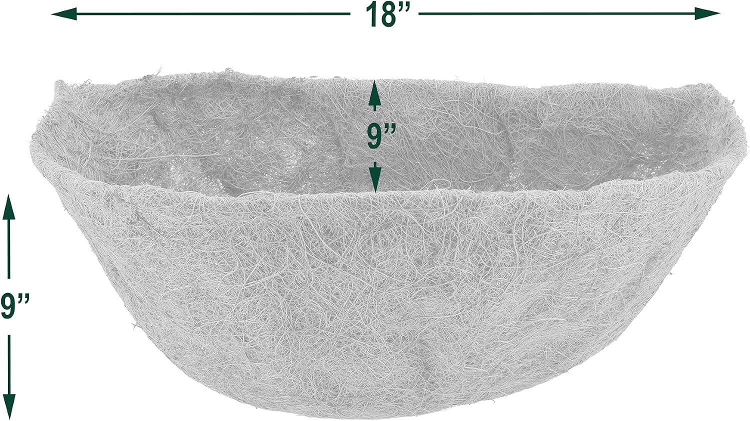Arcadia Garden Products Extra Durable CB52 18-inch Coco Liner for Half Round Circle Wall Mounted Planters