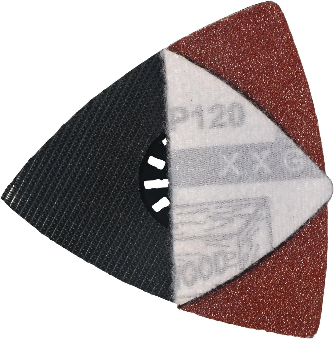 XXGO 55 Pcs 80mm 3-1/8 Inch Triangular Oscillating Multi Tool Sanding Pads | Assorted Grit , Hook & Loop Design , Strong Velcro , Best for Metal Wood Sanding