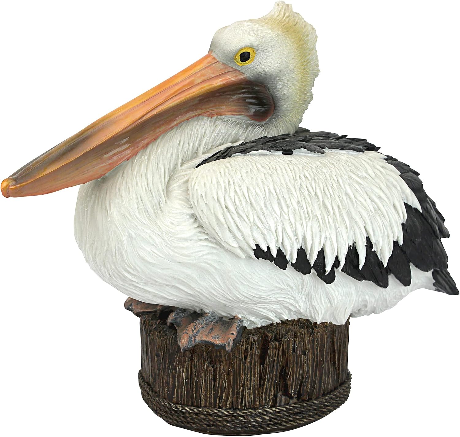 Design Toscano Coastal Decor Ocean's Perch Pelicans Garden Bird Statue, 9 Inch Wide, 24 Inch Tall, Cast Stone Resin, Full Color Finish