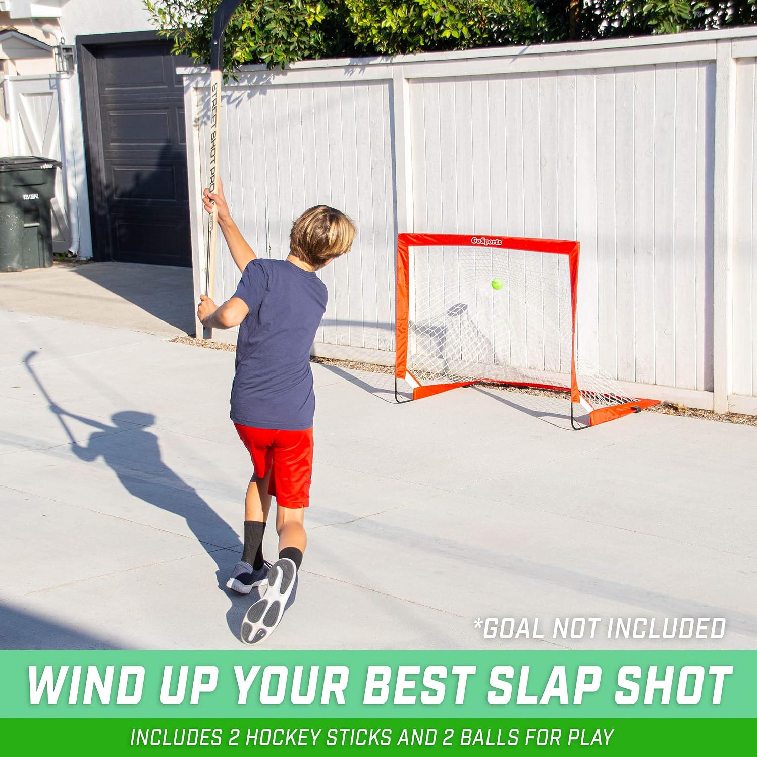 GoSports Street Hockey - Choose Between Goal Set with Sticks, Balls (6 Pack) or Sticks (2 Pack)