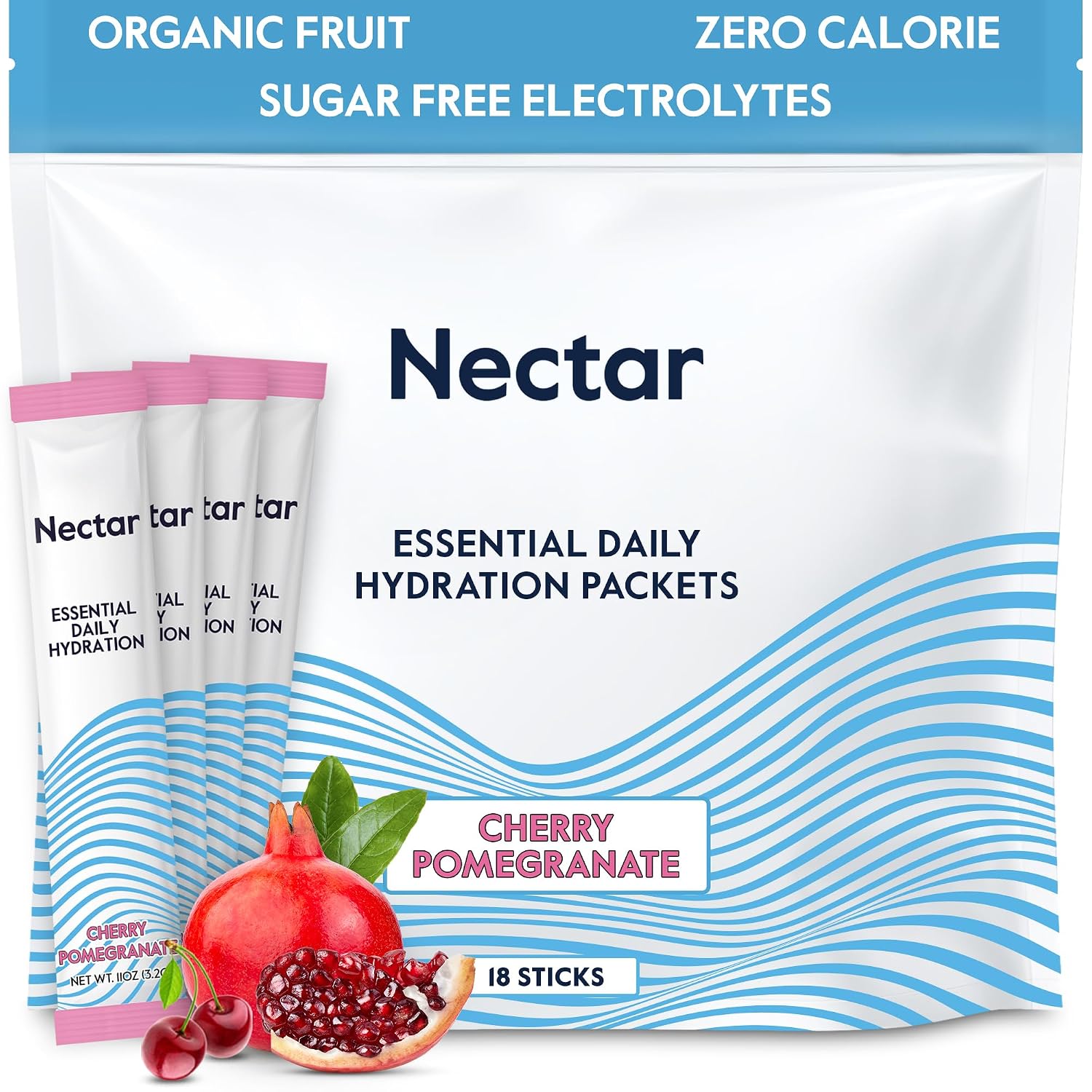 Nectar Hydration Packets - Electrolytes Powder Packets - No Sugar or Calories - Organic Fruit Liquid Daily IV Electrolytes Powder for Dehydration