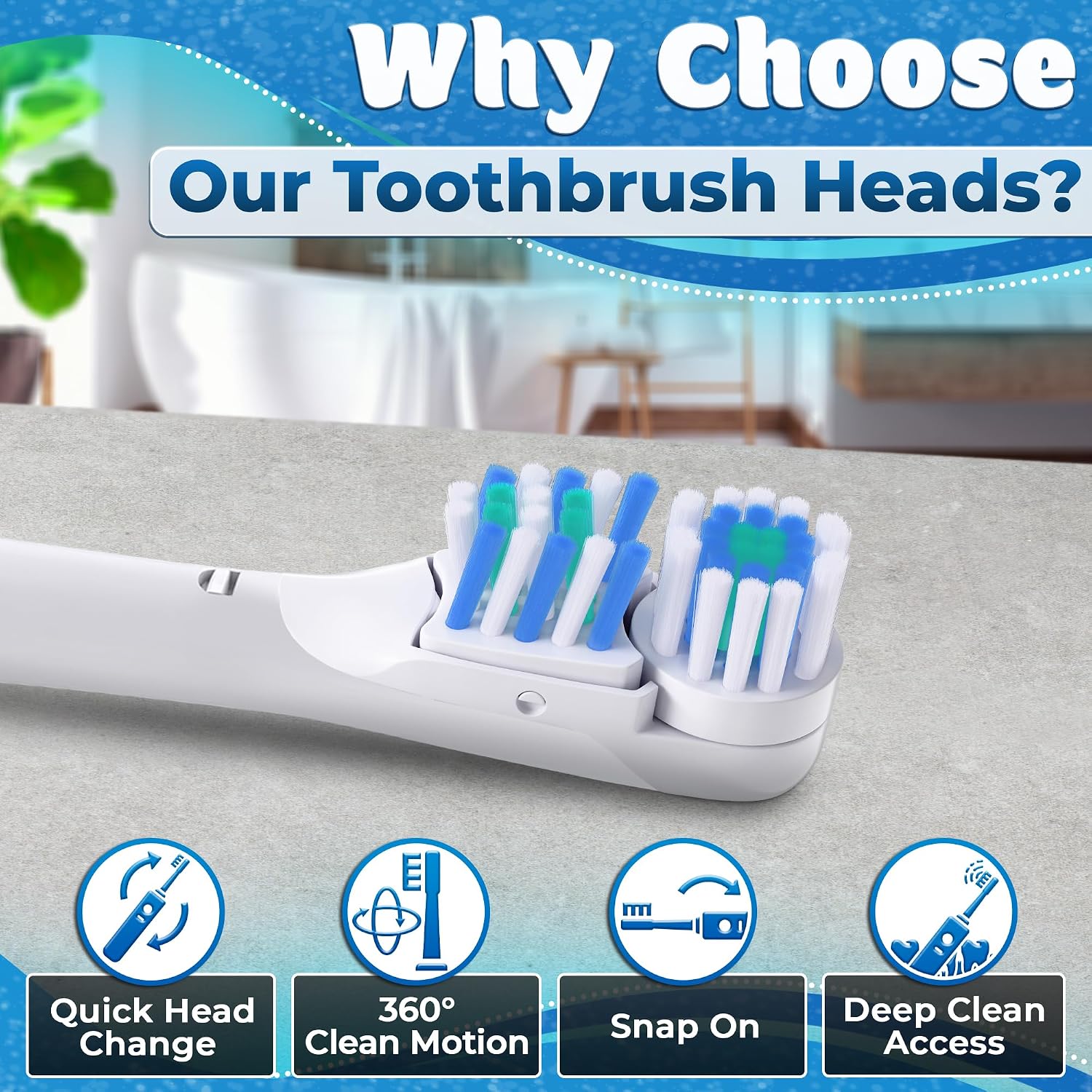 4 Pcs Brush Heads Compatible with Oral-B CrossAction 3733, 4732, 4734