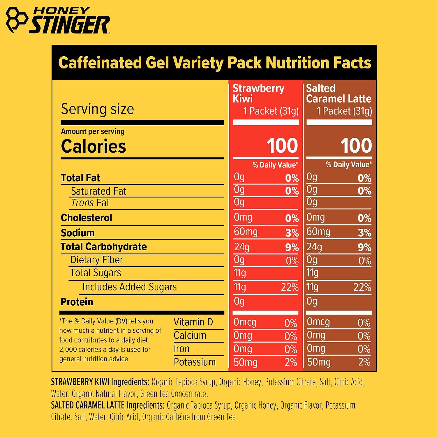 Honey Stinger Gold Energy Gel, Gluten Free & Caffeine Free, for Exercise, Running and Performance, Sports Nutrition for Home & Gym, Pre and Mid Workout, 24 Pack, 26.4 Ounce | sports-nutrition-endurance-and-energy-chews