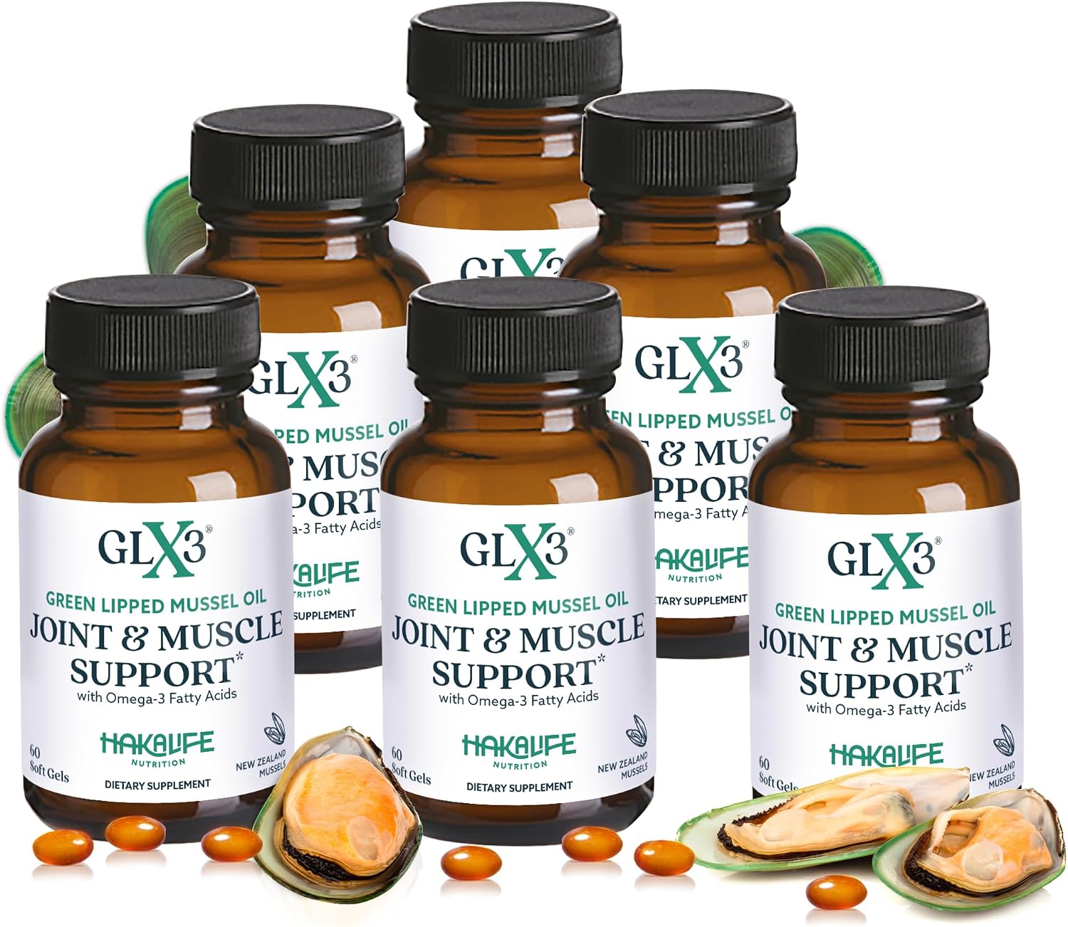 Haka Life GLX3 Green Lipped Mussel Oil Capsules for Joint and Muscle Support | Extra-Strength Omega-3 Green Lipped Mussel Supplement for Comfort, Flexibility & Recovery | Contains ETA, EPA, DHA