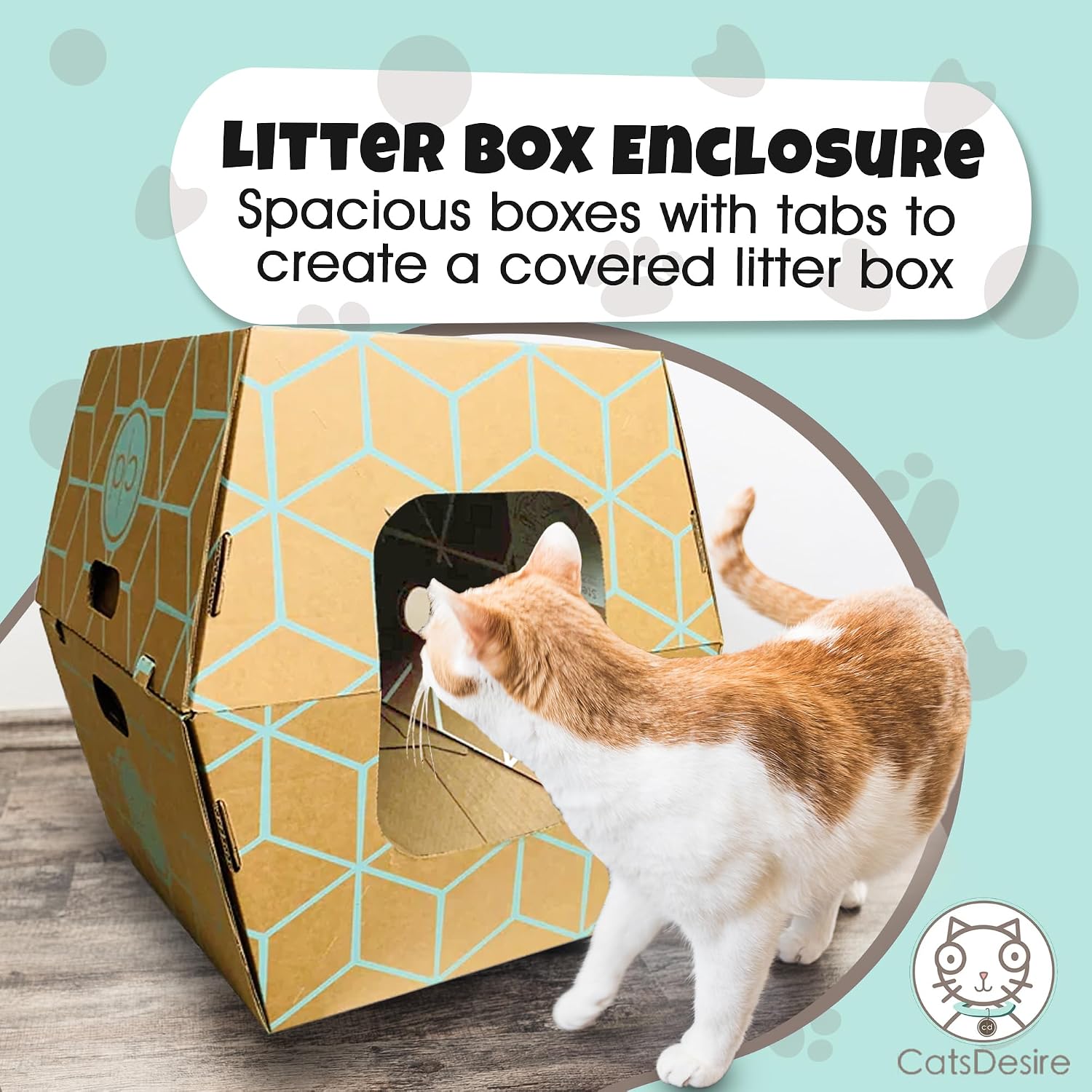 Cats Desire 3 - Pack Tallest Disposable Litter Boxes 8.5" Tall Tray - 17" Tall Enclosed High Sided Extra Large Cat Litter Tray Patented Made in USA